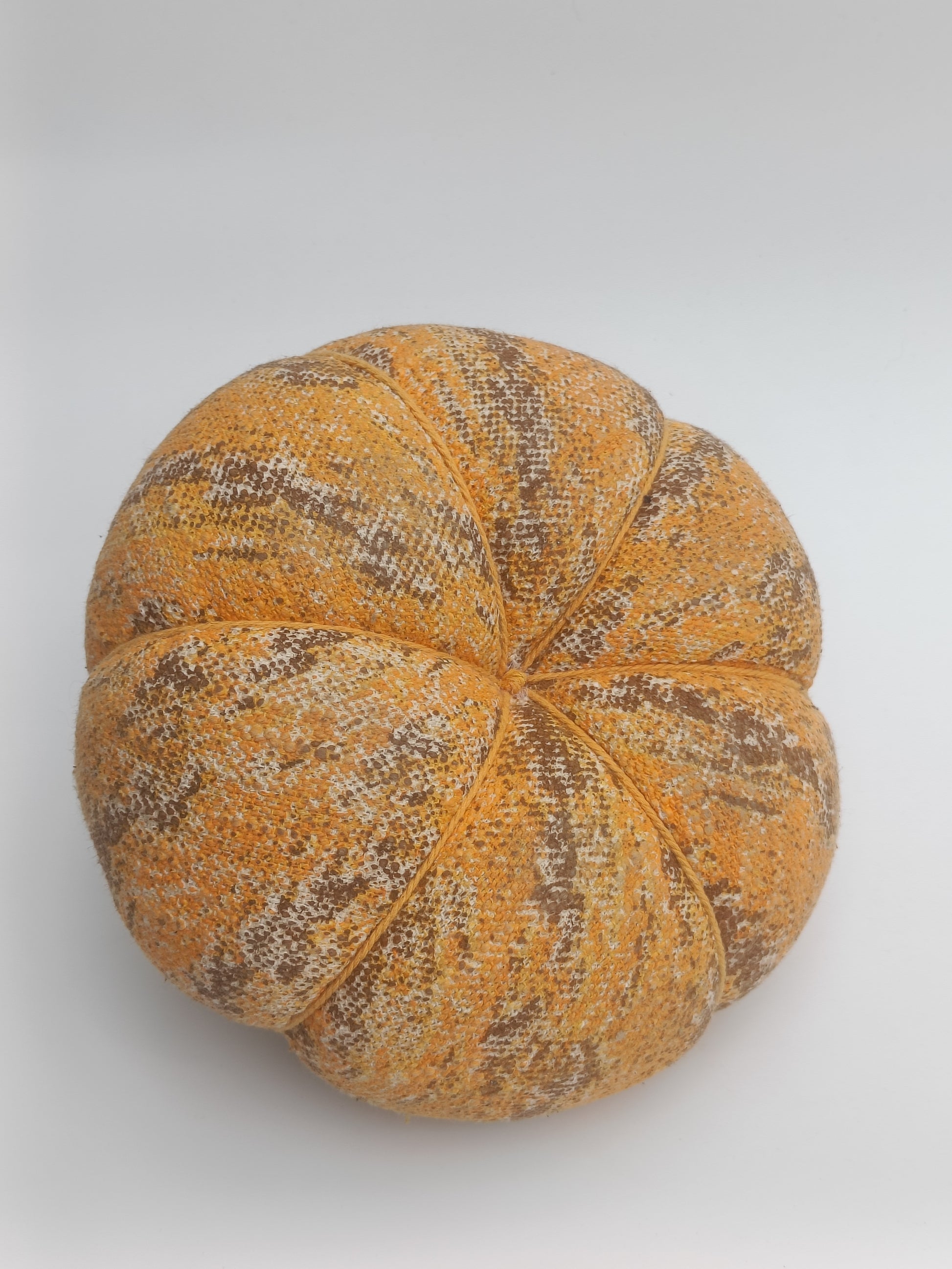 Orange-Brown Speckled Fabric Pumpkin – 30 cm Decorative Accent