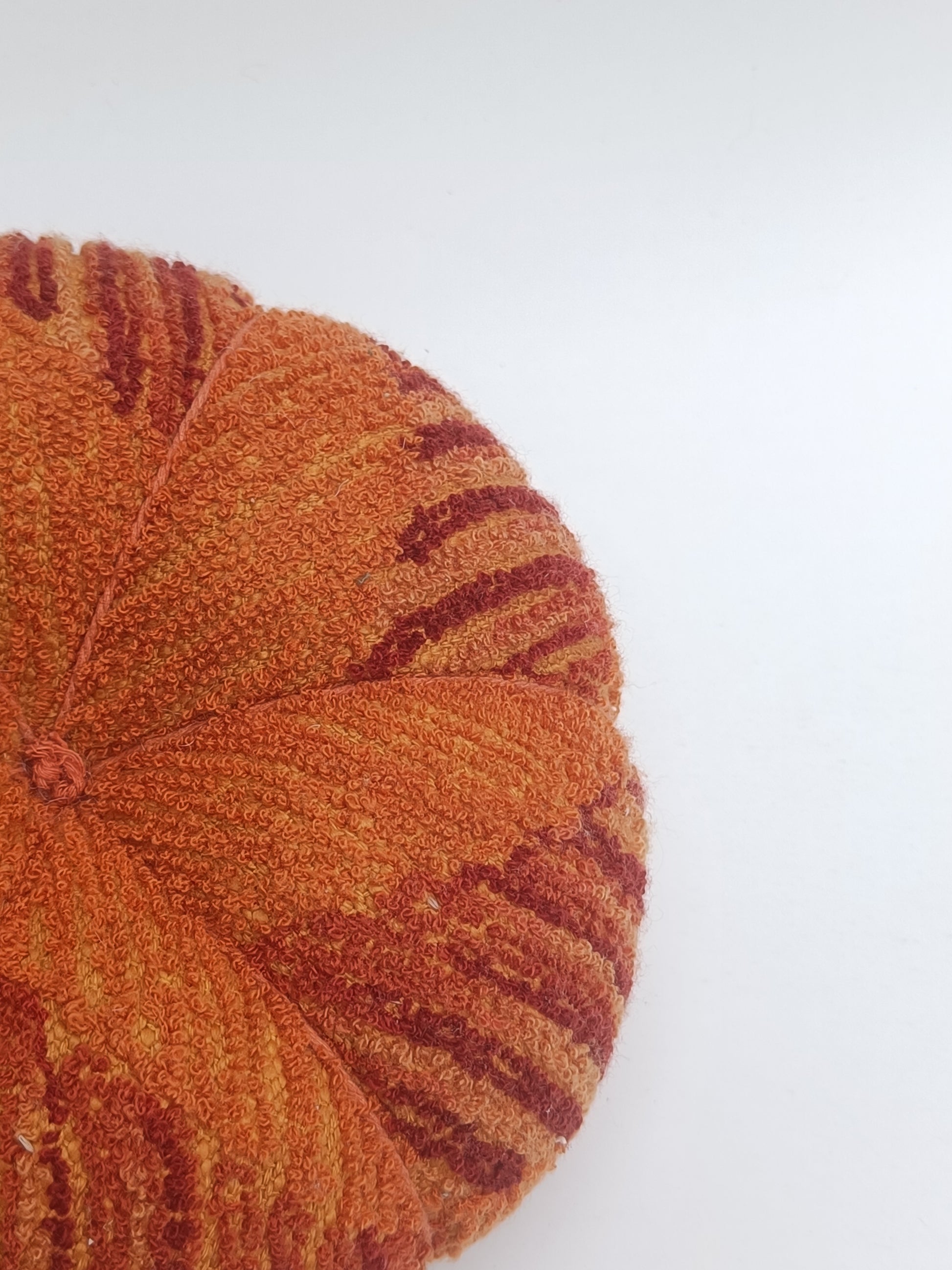 Orange Bouclé Velvet Pumpkin – 30 cm Plush Décor
