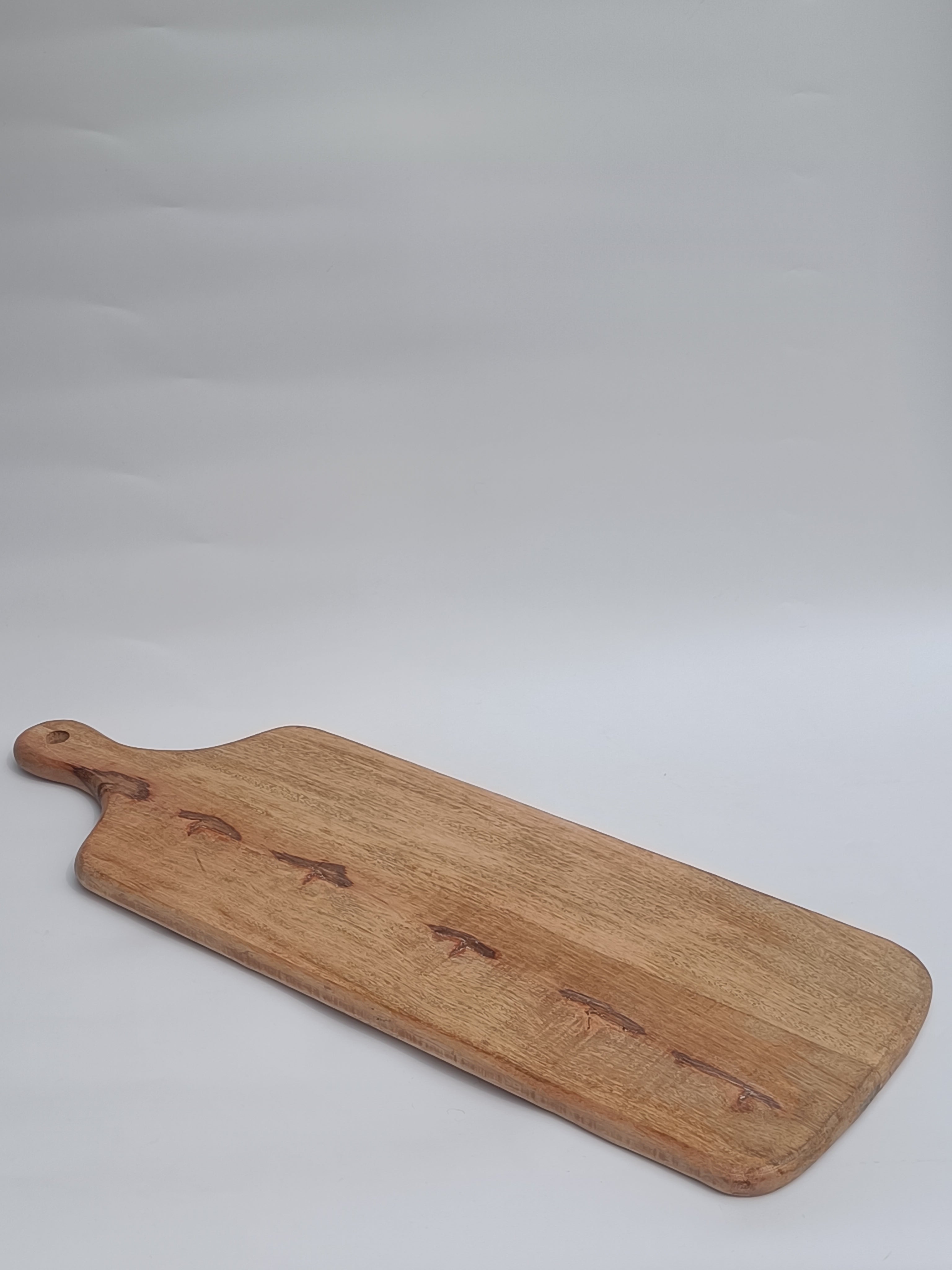 Tall Wooden Serving Board with Jute Rope