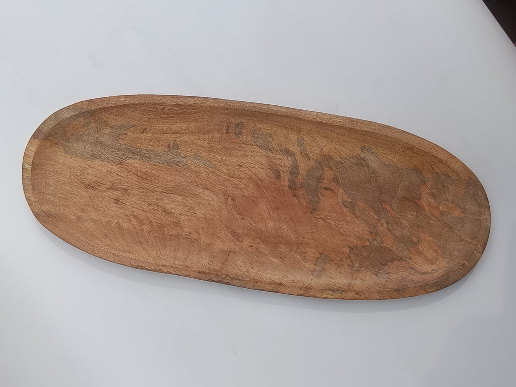 Handcrafted Oval Wooden Platter – Rustic Serveware for Table & Décor