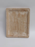Whitewashed Wooden Rectangular Platter