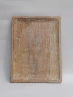 Large Whitewashed Wooden Serving Platter