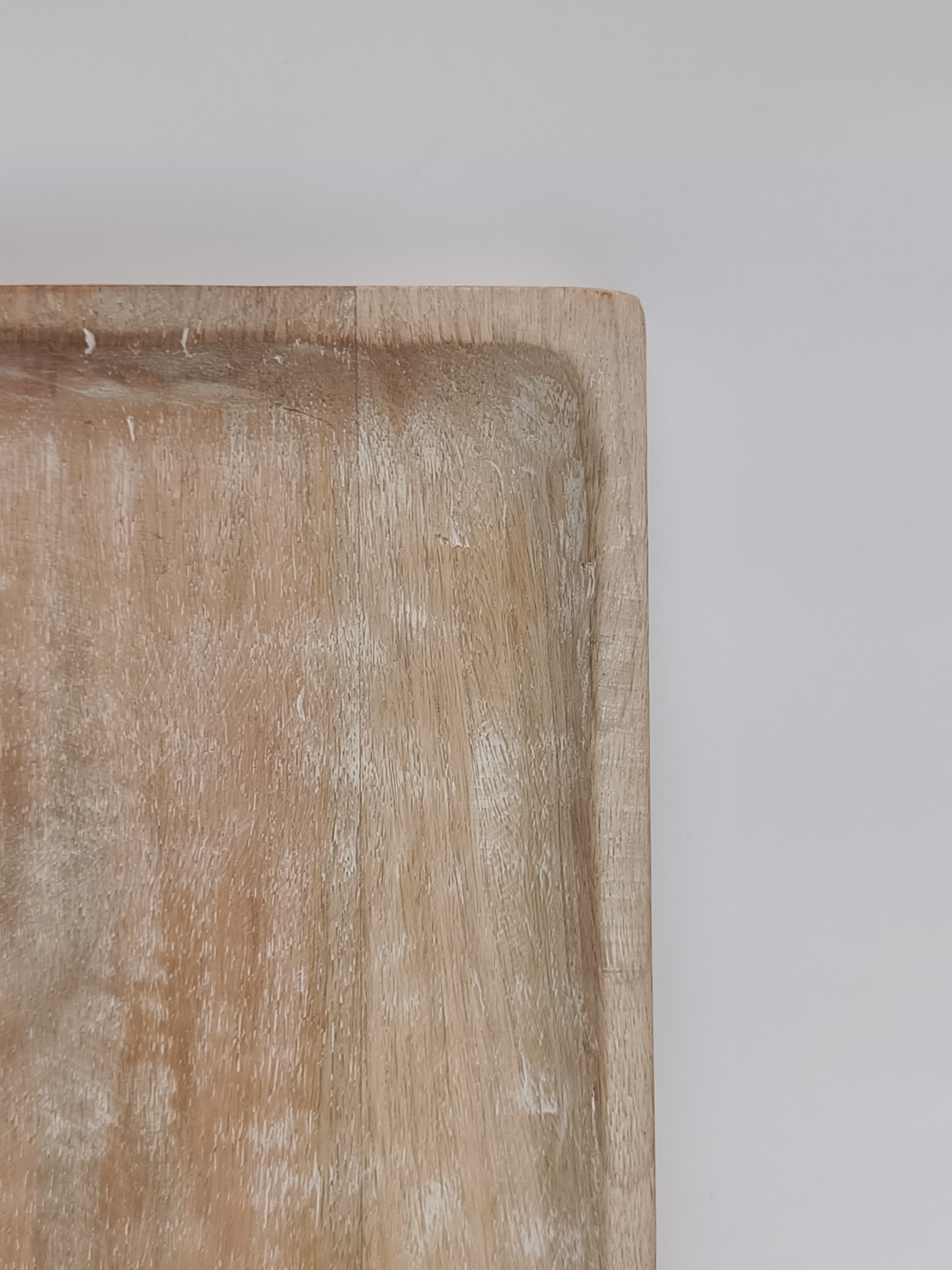 Large Whitewashed Wooden Serving Platter