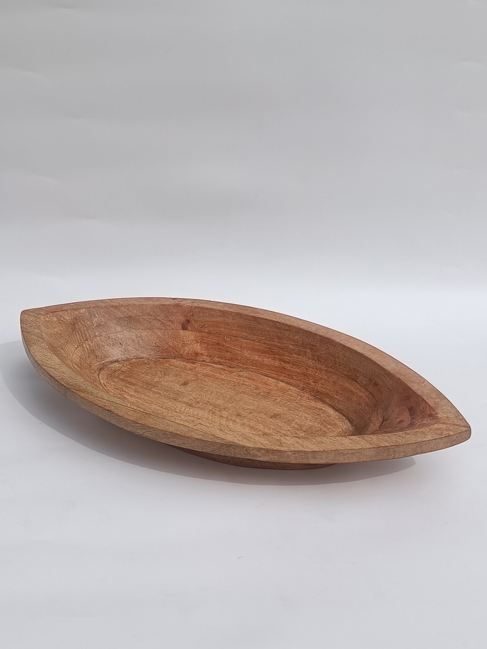 Handcrafted Wooden Leaf-Shaped Platter – Rustic Serveware for Dining & Décor
