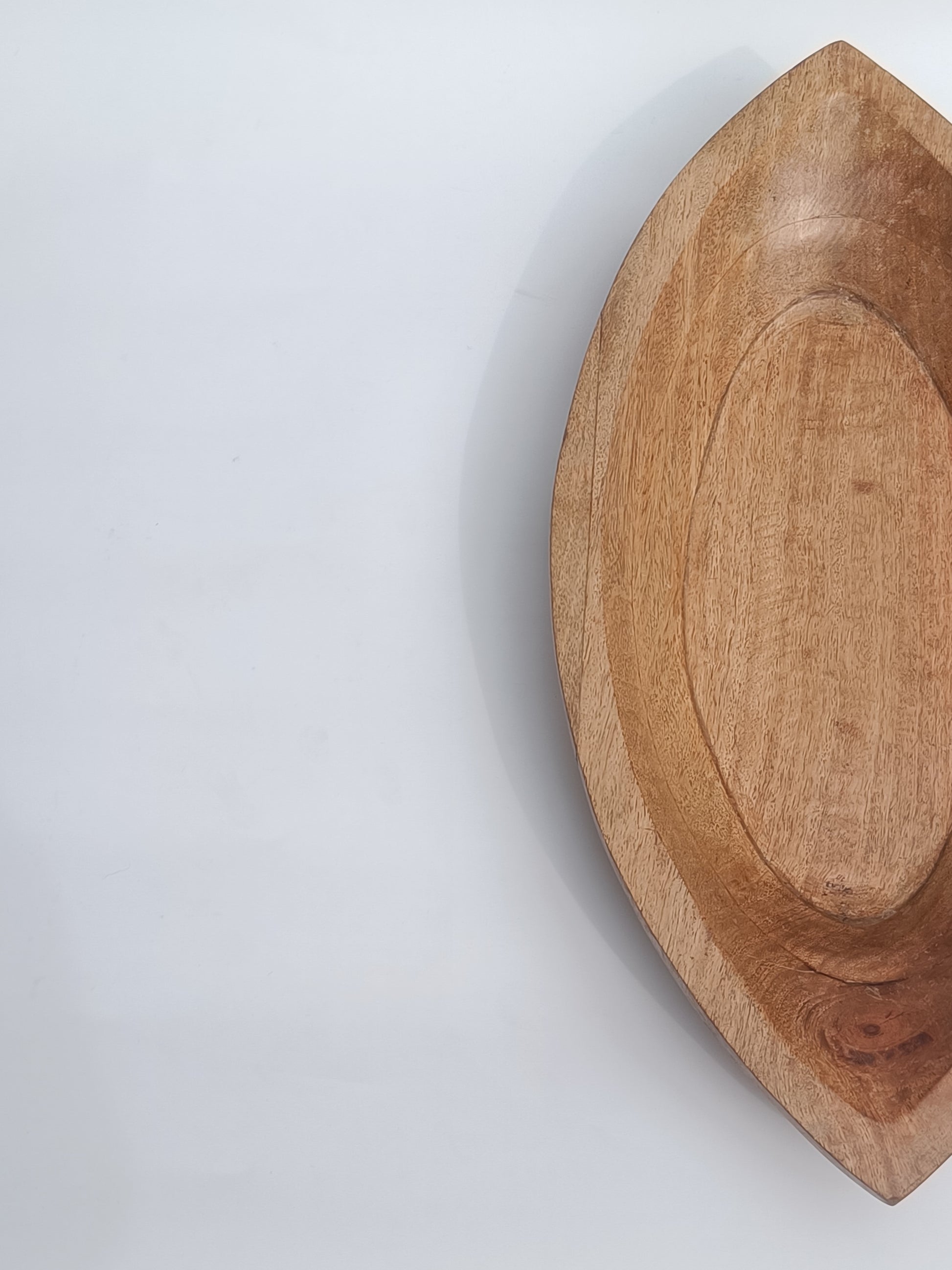 Handcrafted Wooden Leaf-Shaped Platter – Rustic Serveware for Dining & Décor