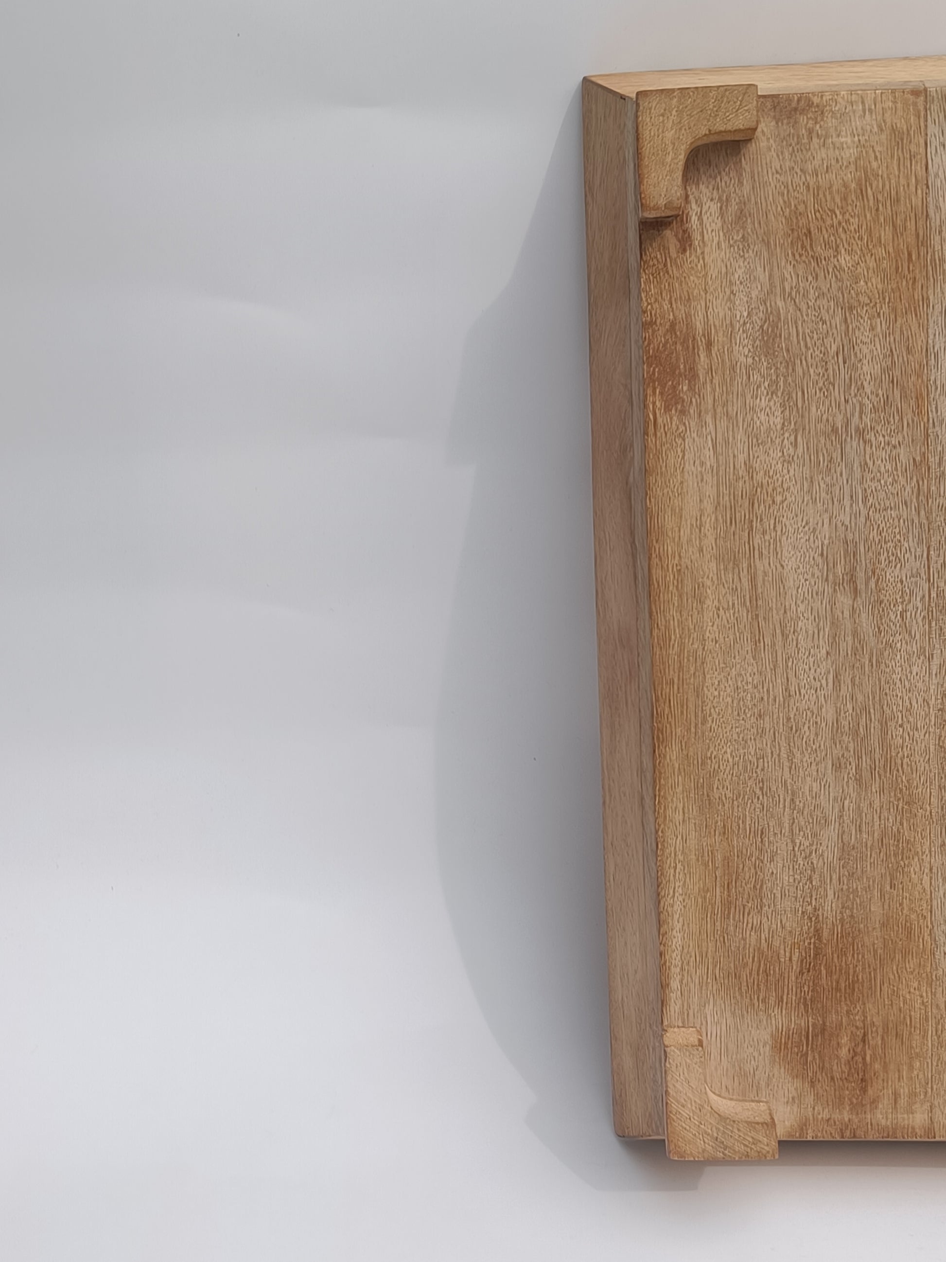 Elevated Rectangular Wooden Tray – Natural Finish with Raised Base