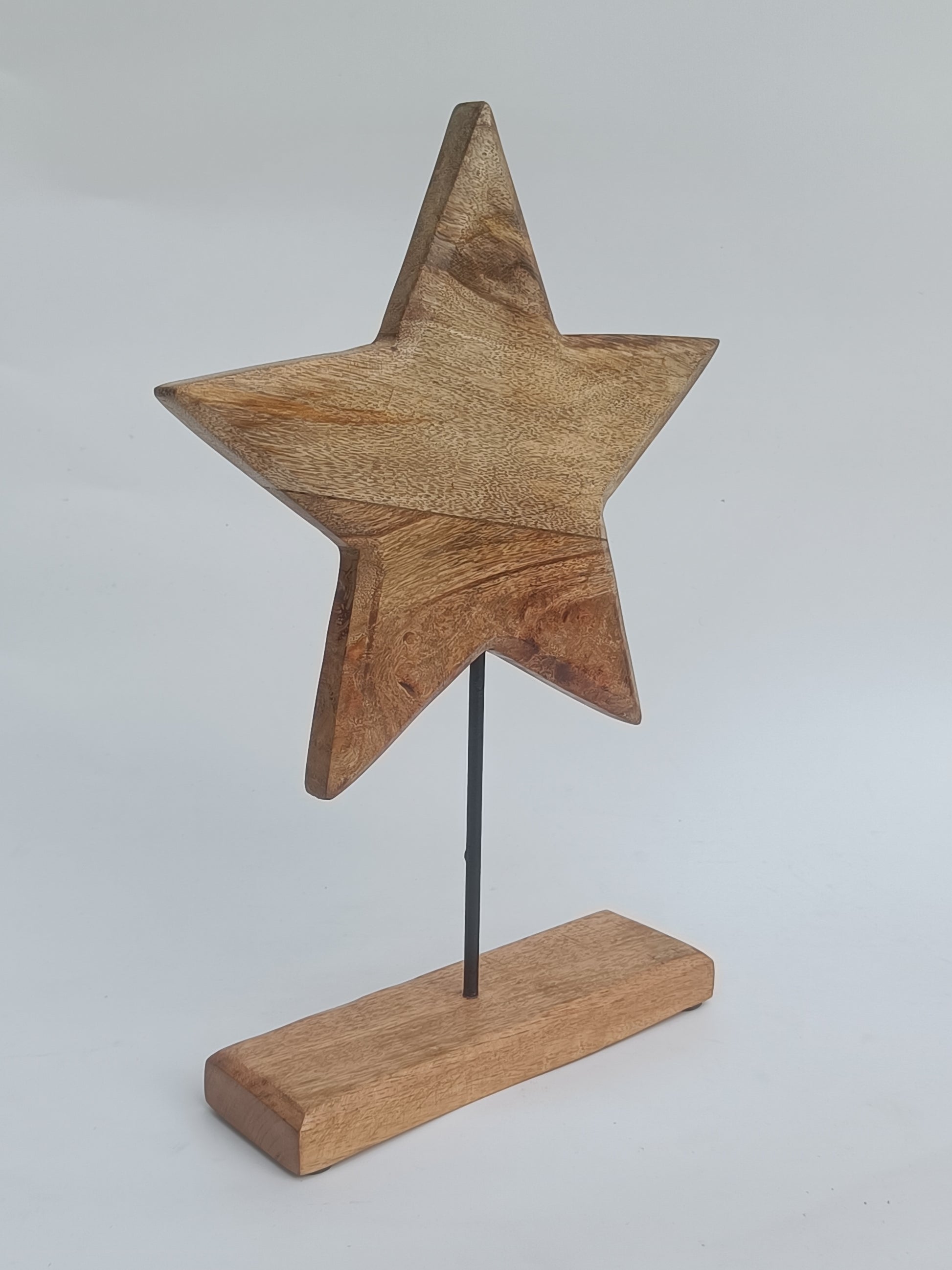 Rustic Wooden Star on Stand – Handcrafted Home Accent