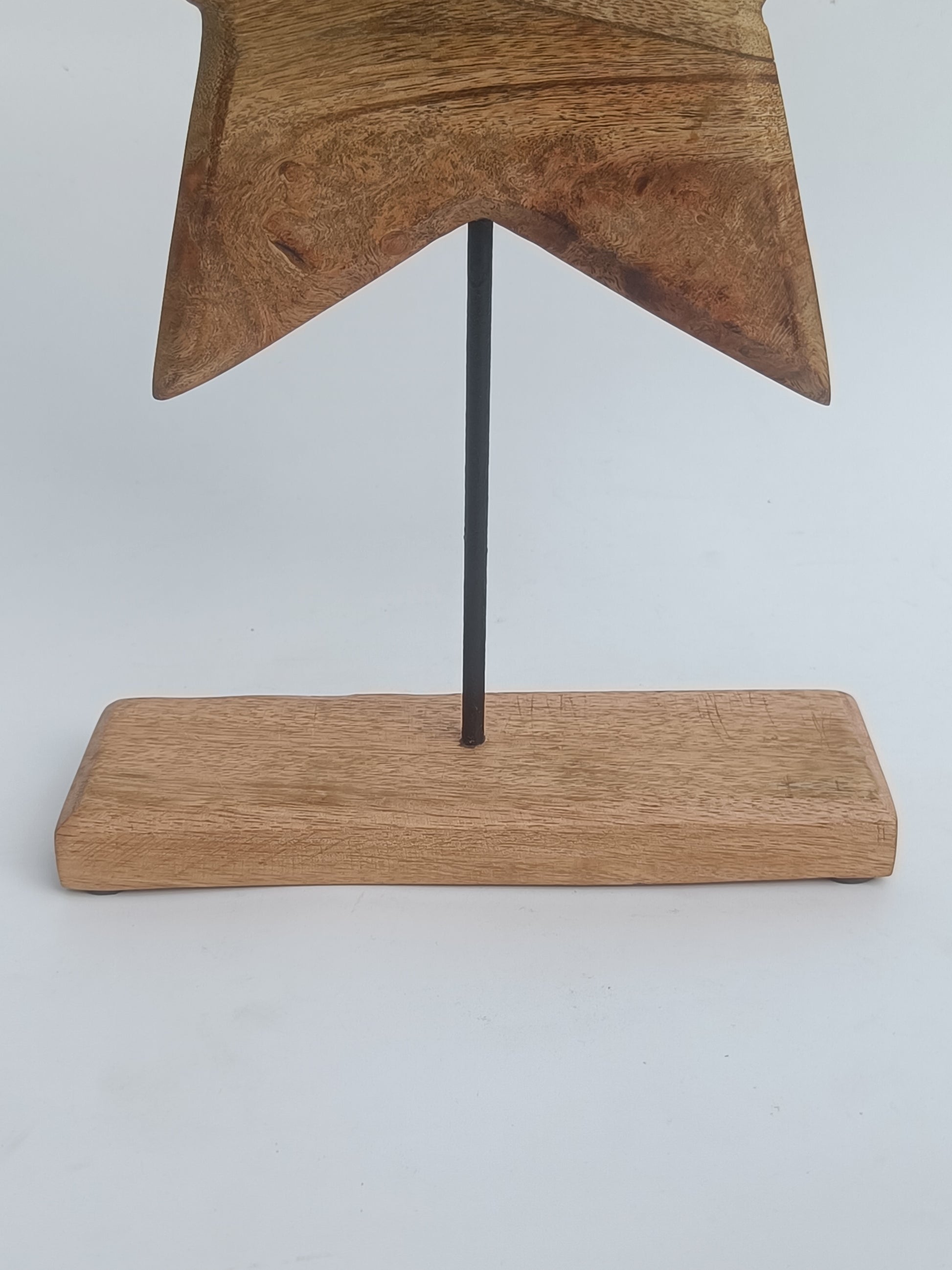 Rustic Wooden Star on Stand – Handcrafted Home Accent