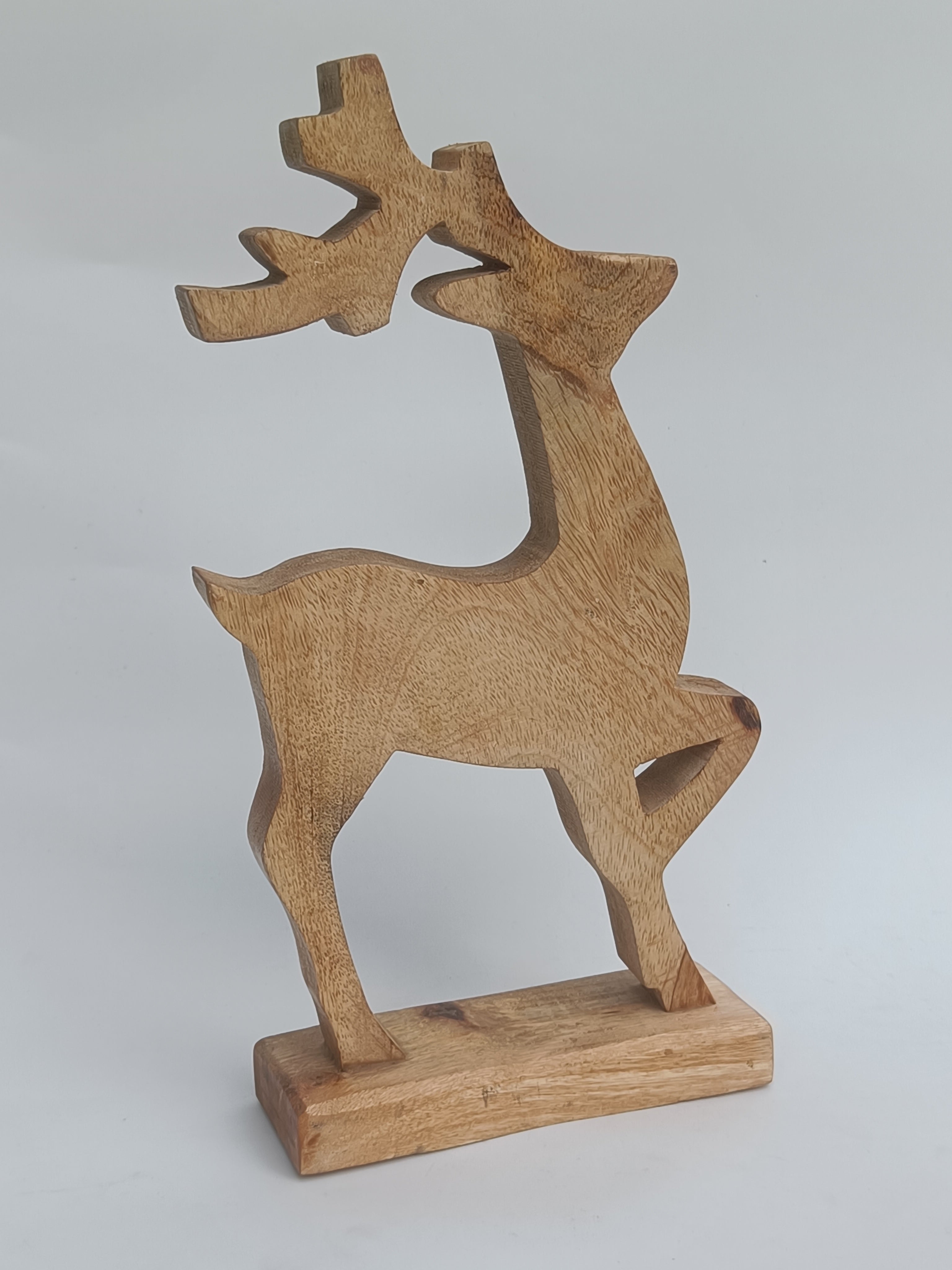 Wooden Reindeer Figurine