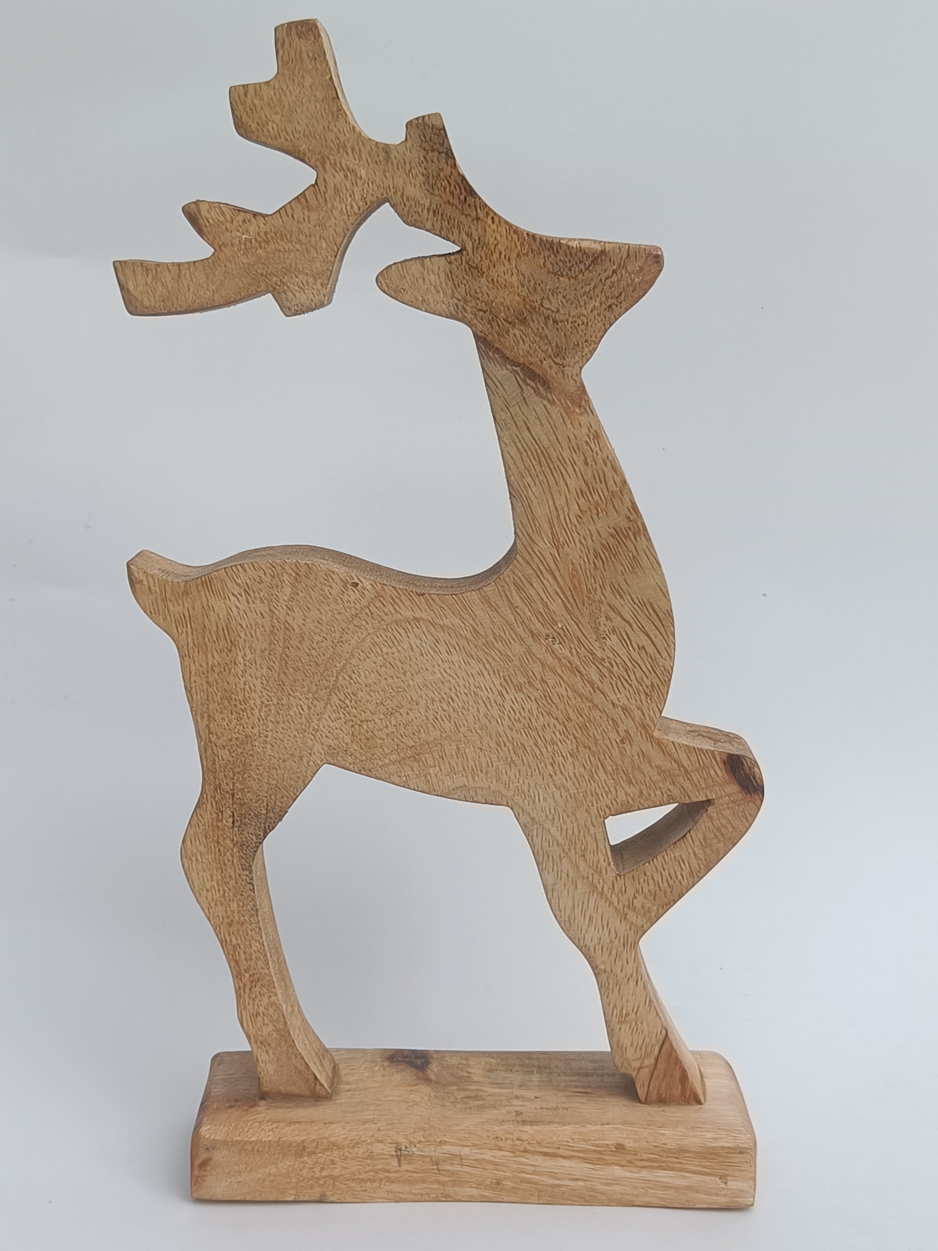 Wooden Reindeer Figurine