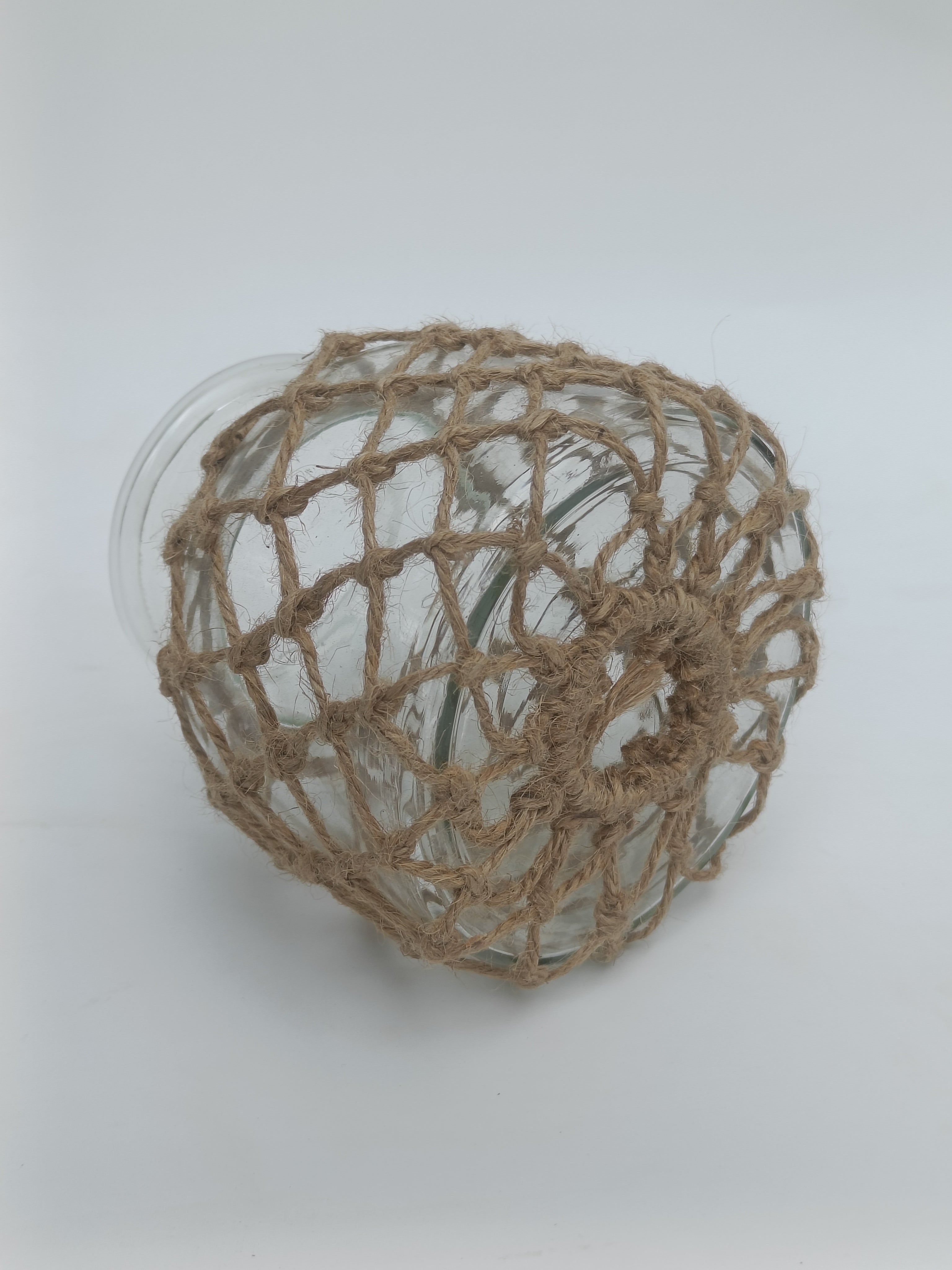 Coastal Charm Jute-Wrapped Glass Jar – Rustic Decor Vase