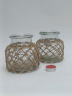 Coastal Charm Jute-Wrapped Glass Jar