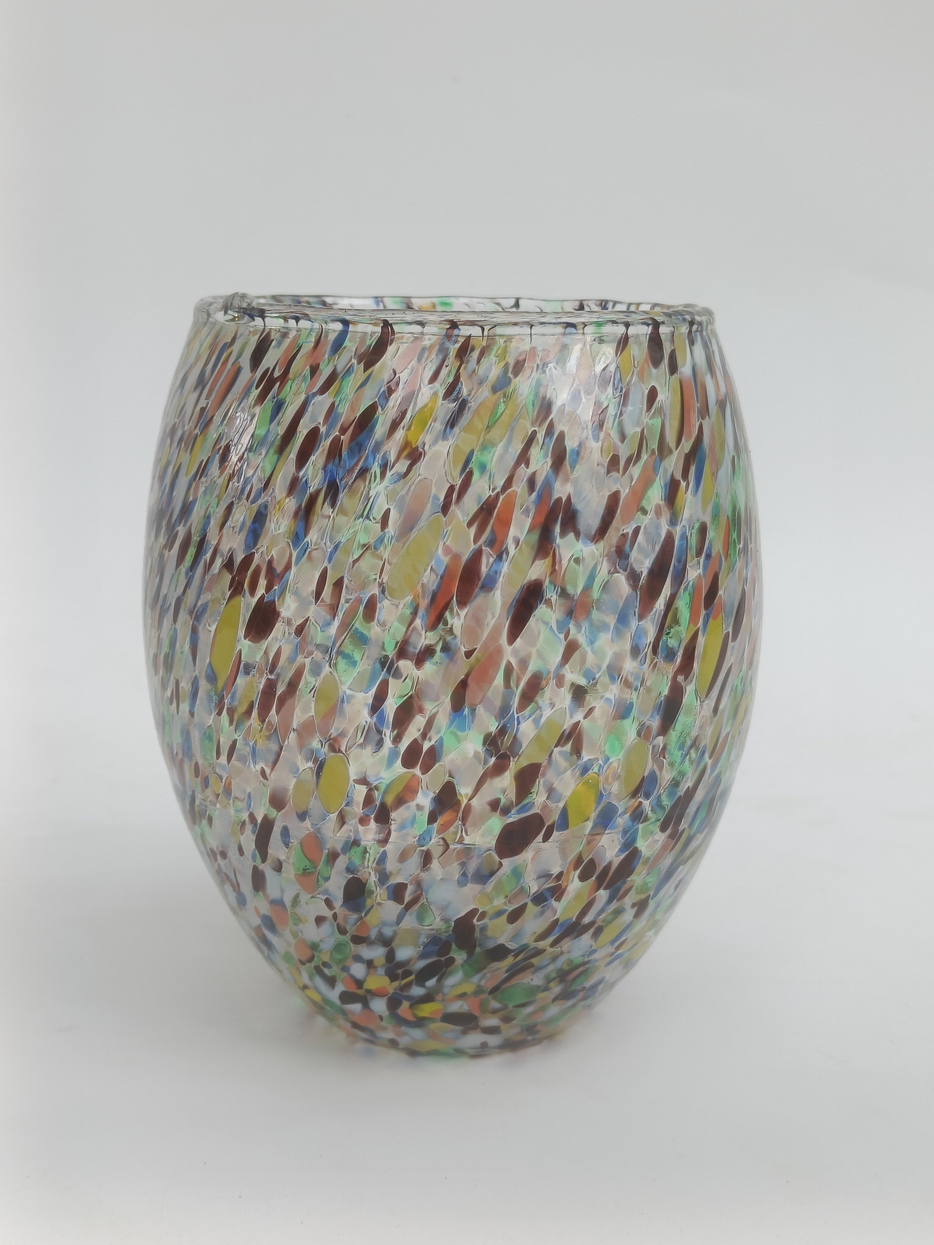 Handcrafted Mosaic Glass Candle Holder – Multicolor
