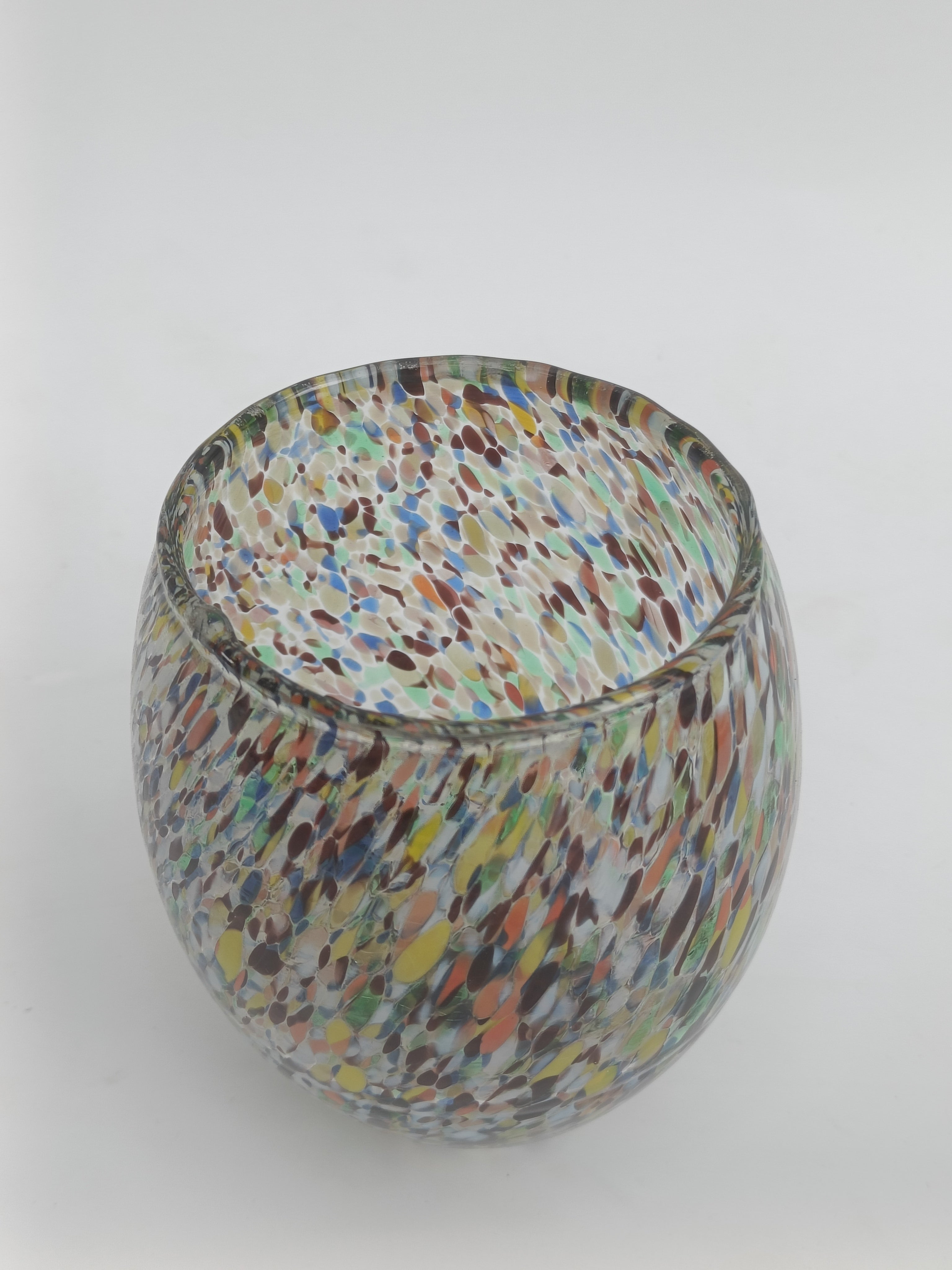 Handcrafted Mosaic Glass Candle Holder – Multicolor