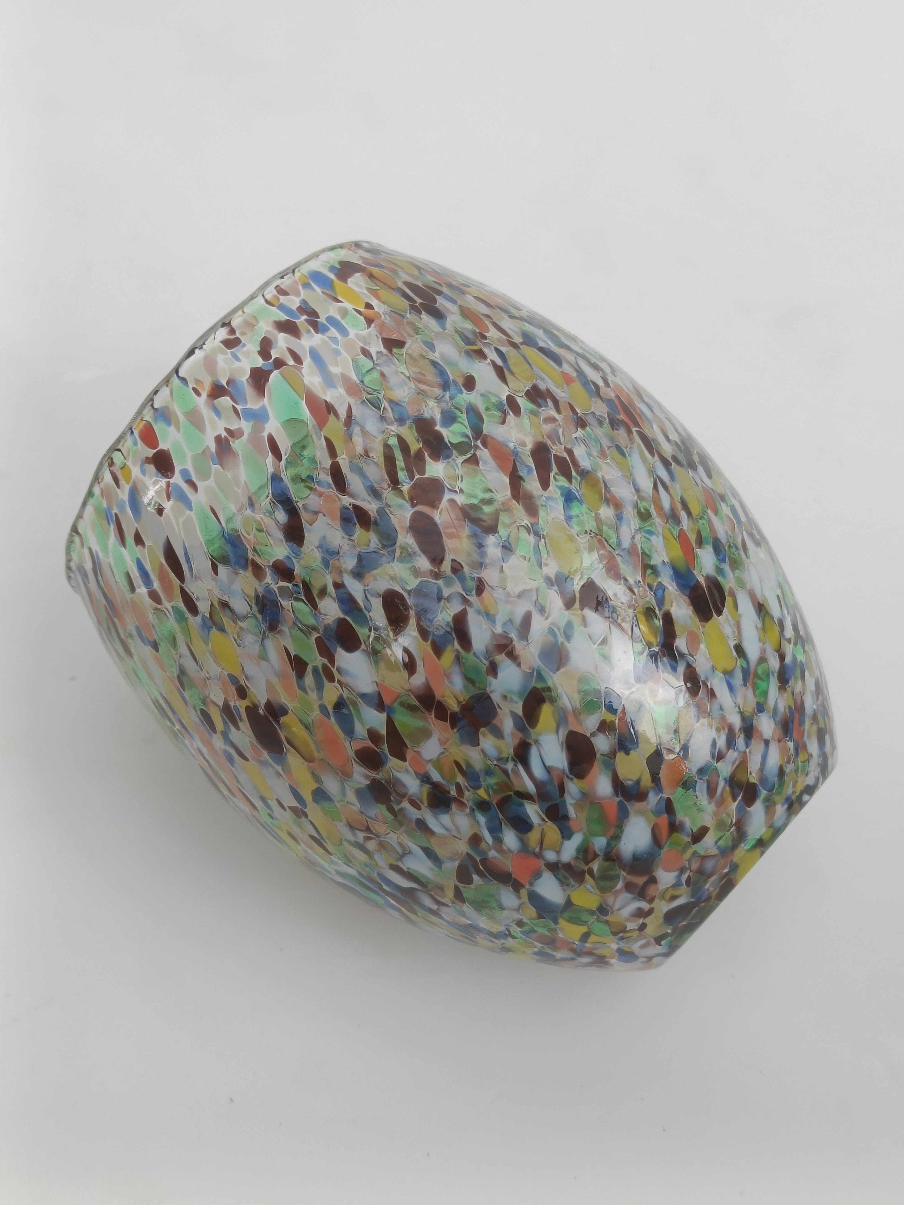 Handcrafted Mosaic Glass Candle Holder – Multicolor