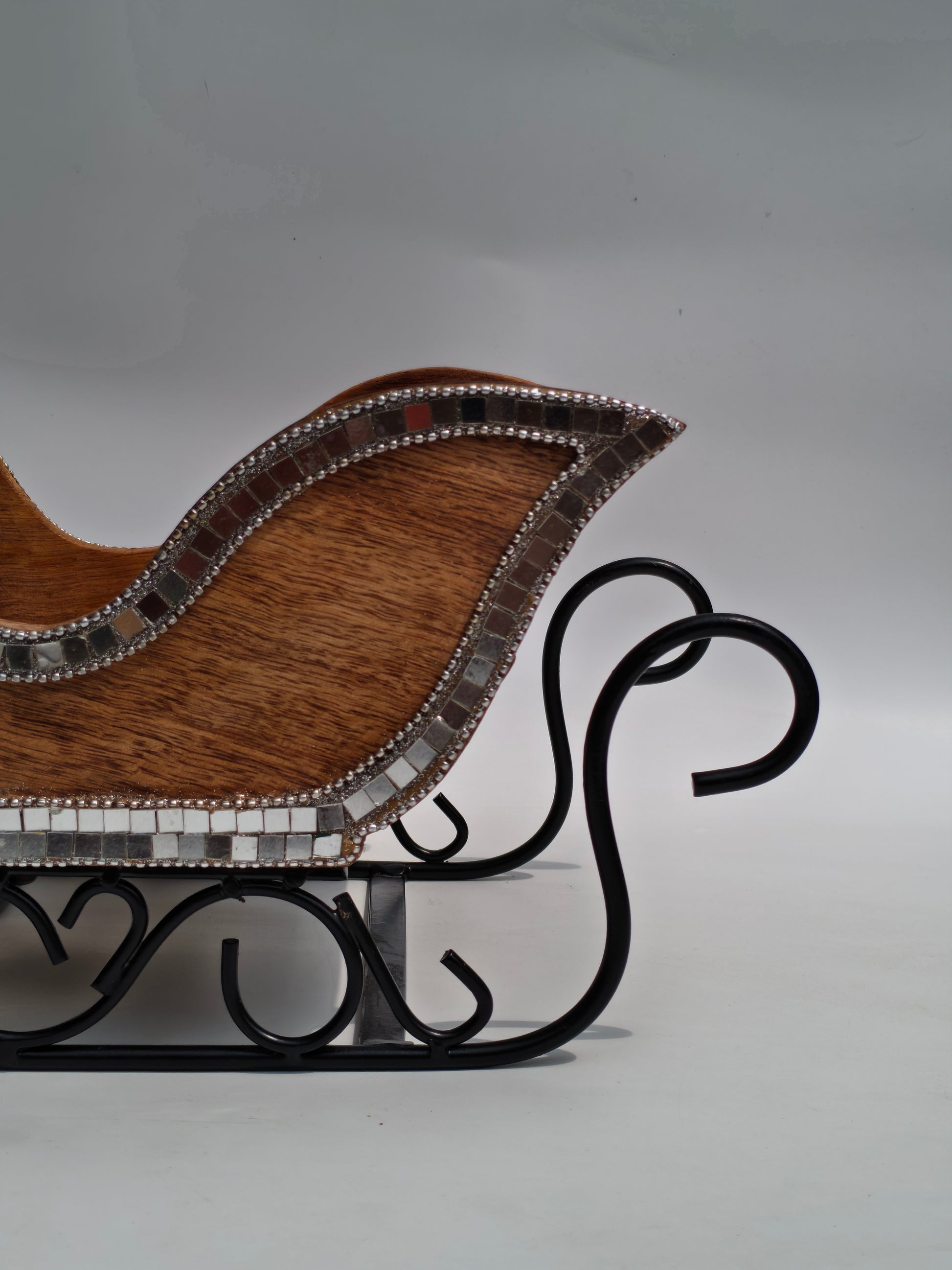 Handcrafted Wooden & Mosaic Sleigh Decor