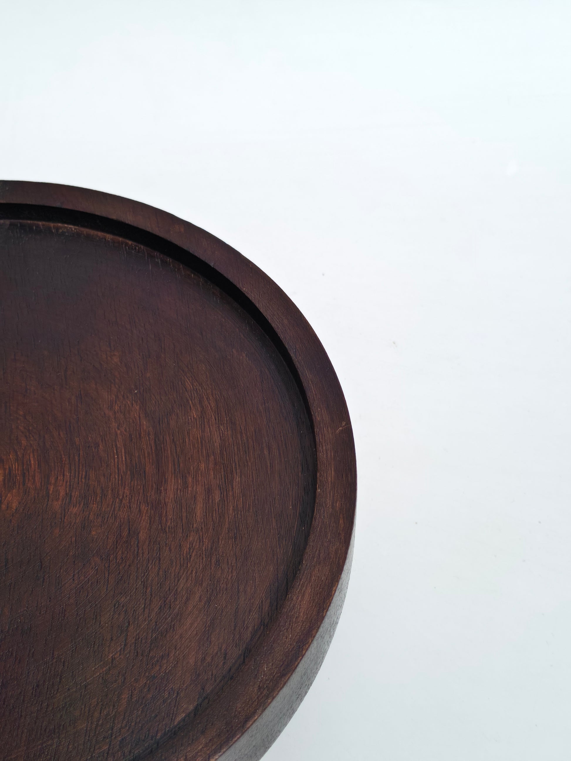 Wooden Decorative Pedestal with Gold Metal Base