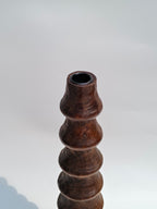 Hand-Carved Wooden Spiral Taper Candle Holder