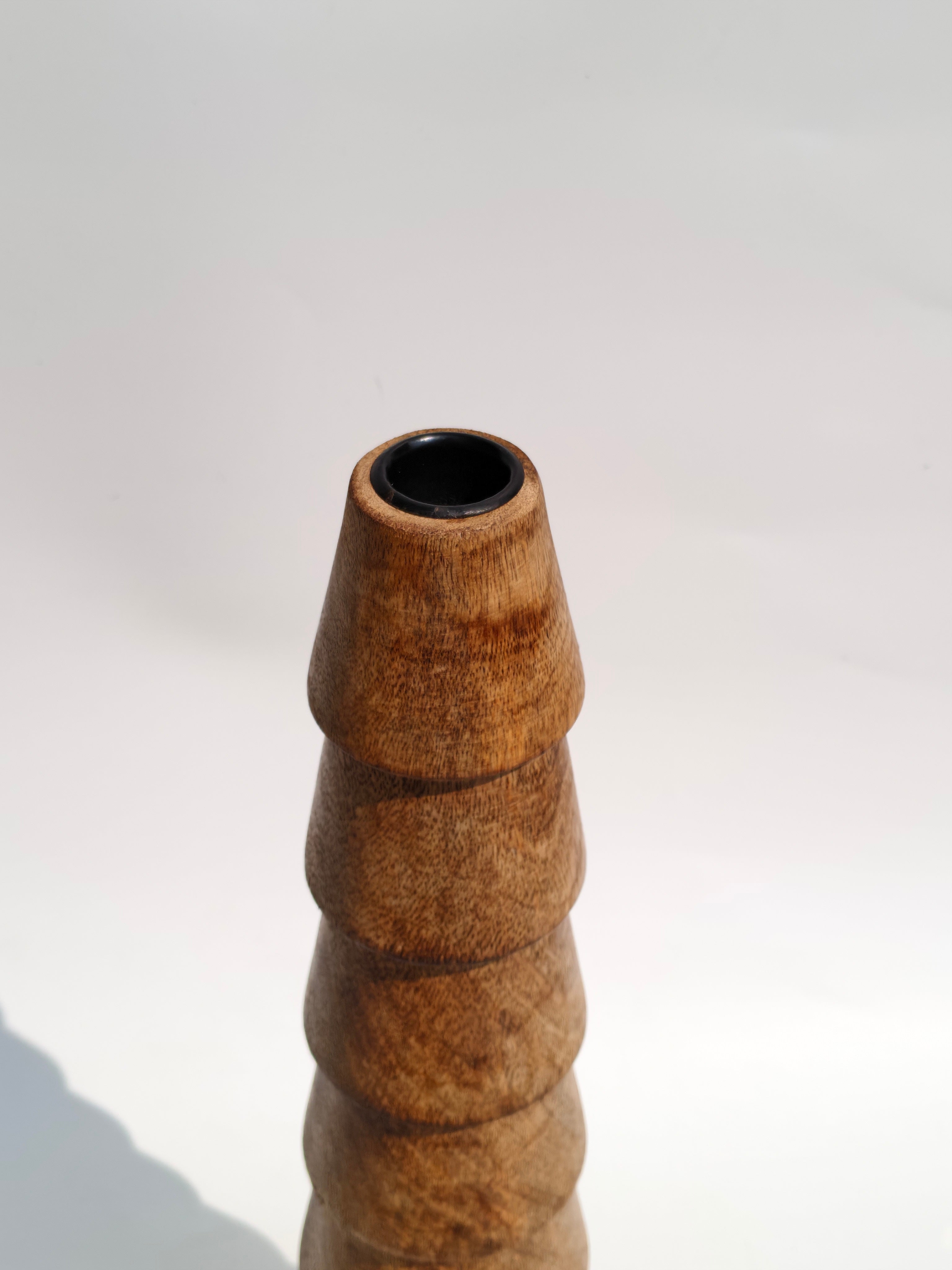 Handcrafted Wooden Spiral Vase – Rustic Modern Accent Décor