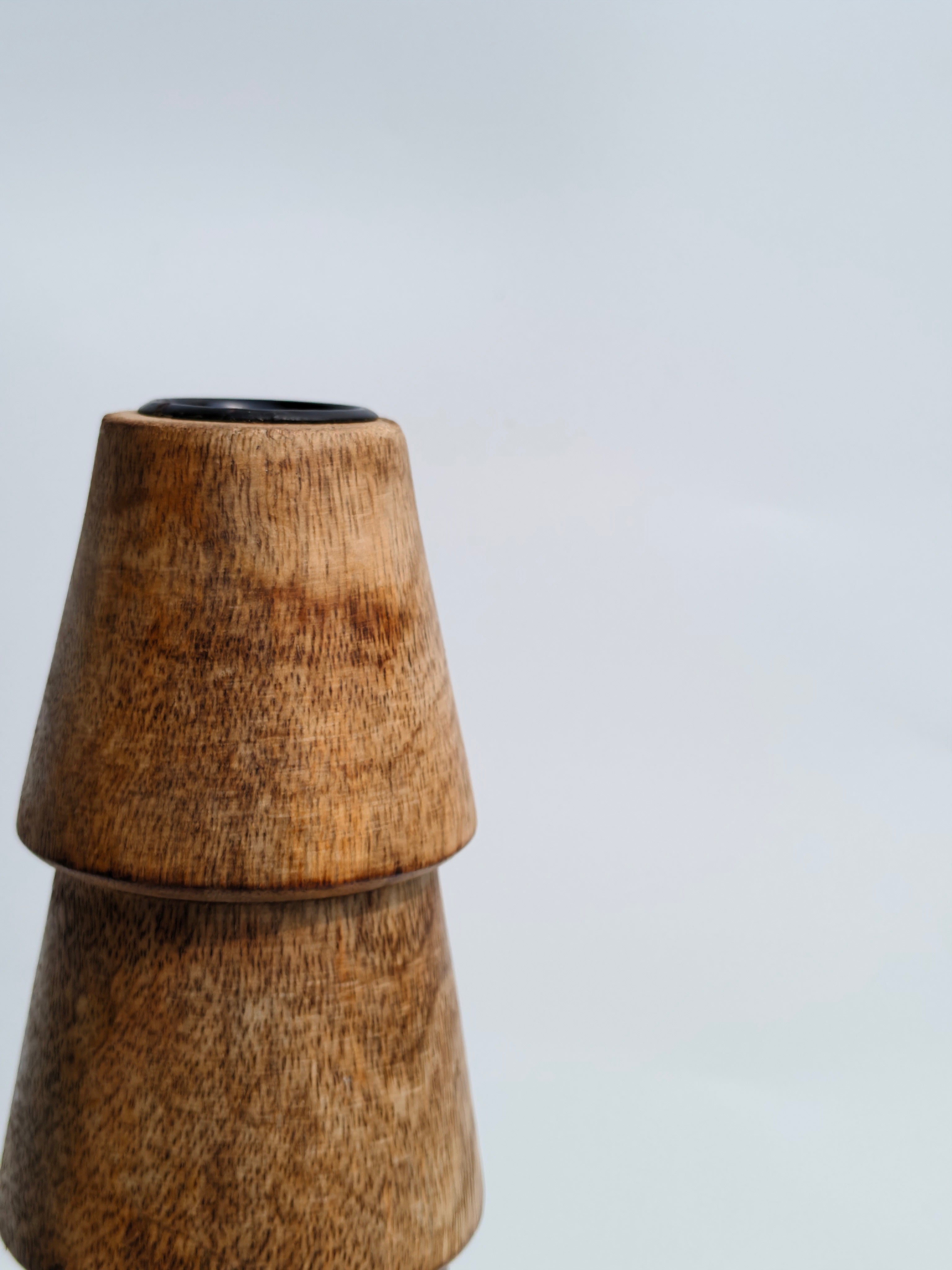 Handcrafted Wooden Spiral Vase – Rustic Modern Accent Décor