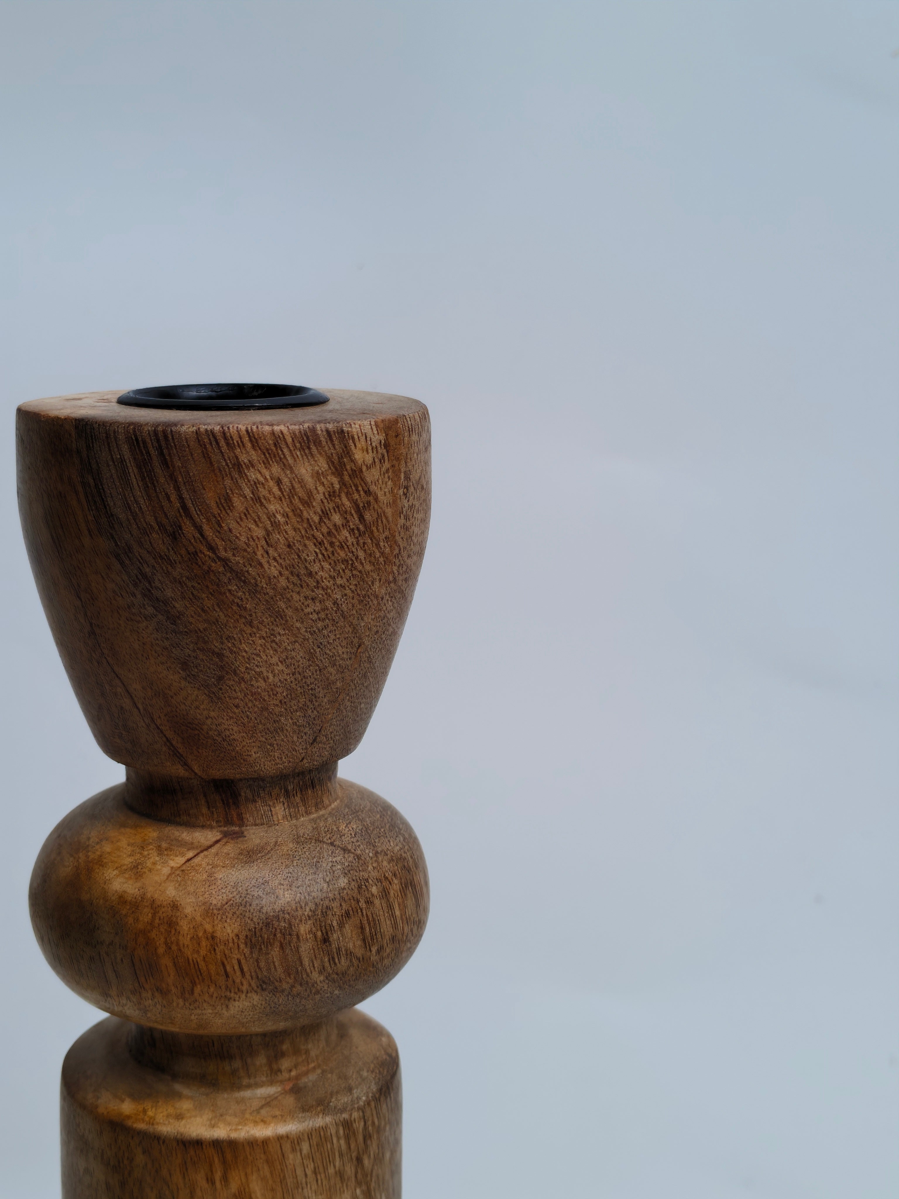 Geometric Wooden Candle Holder – Handcrafted Rustic Charm