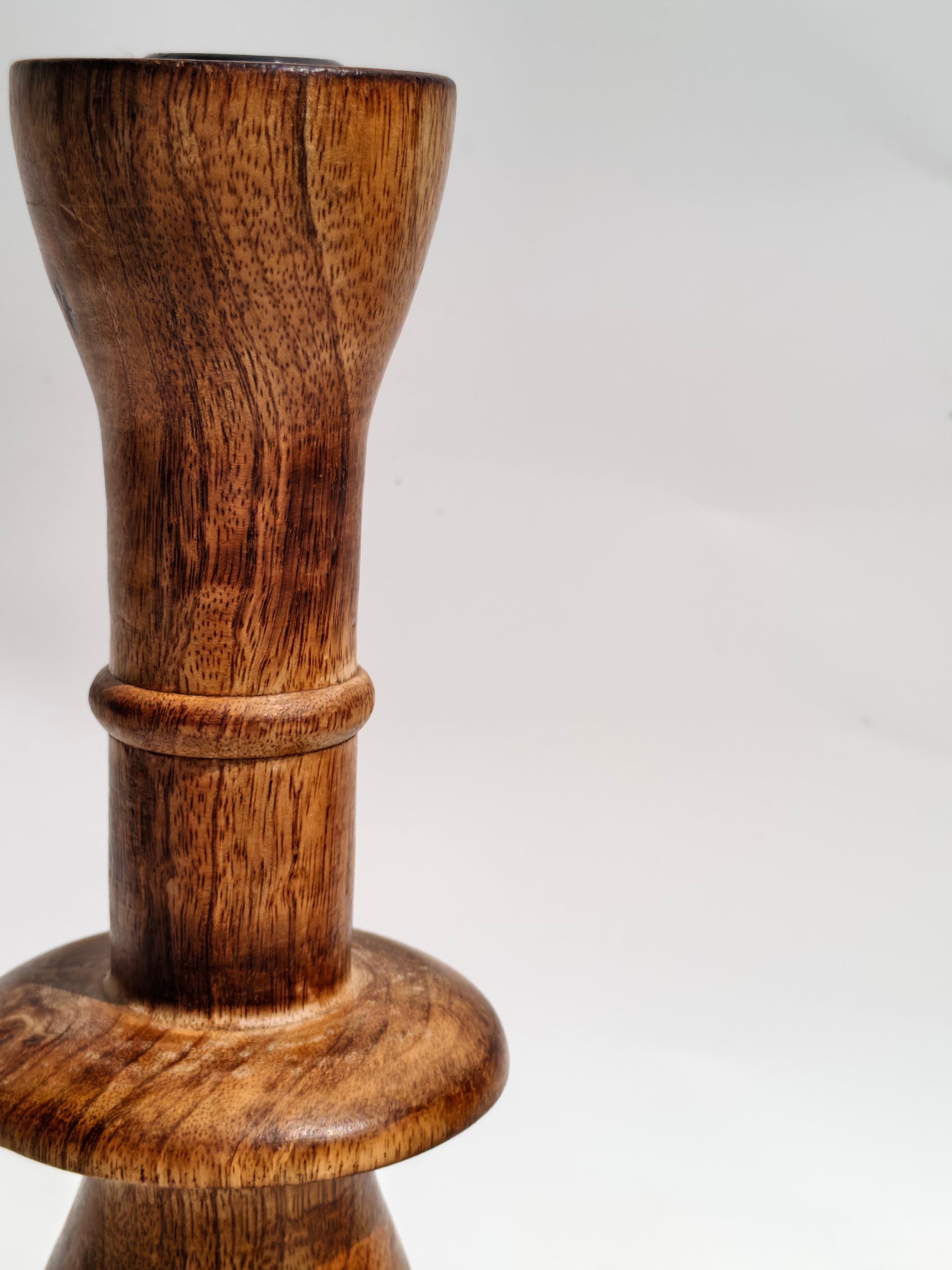 Classic Curved Wooden Candle Holder – Handcrafted Home Accent