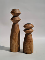 Modern Diamond-Top Wooden Candle Holder