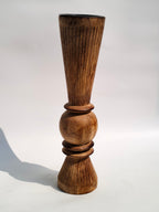 Fluted Globe Wooden Candle Holder