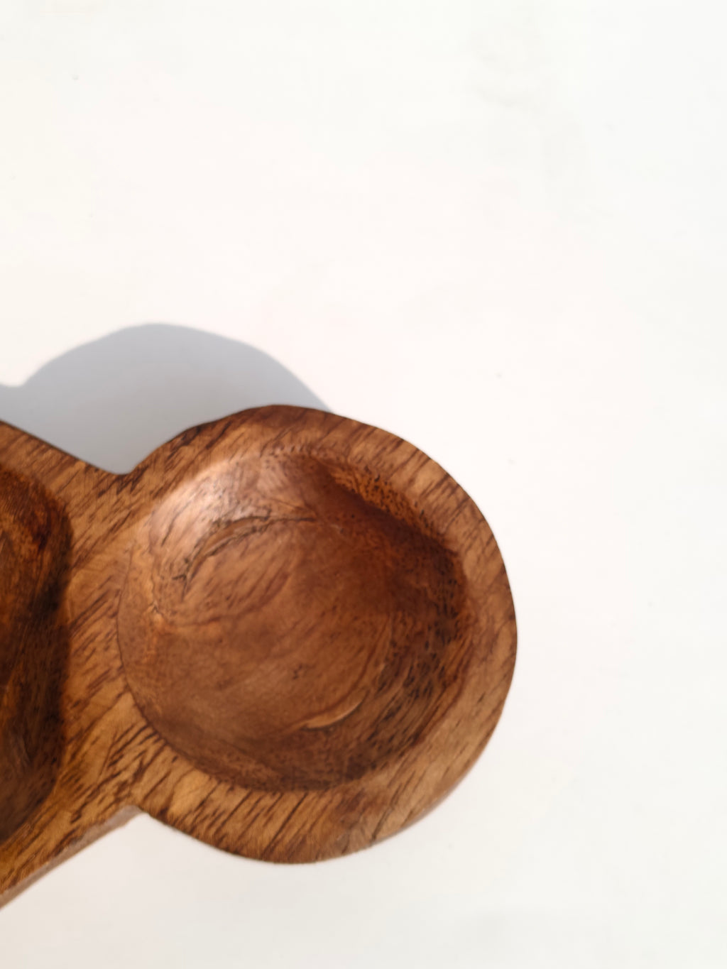 Handcrafted Triangular Wooden Snack Tray – Multipurpose 3-Section Serving Platter