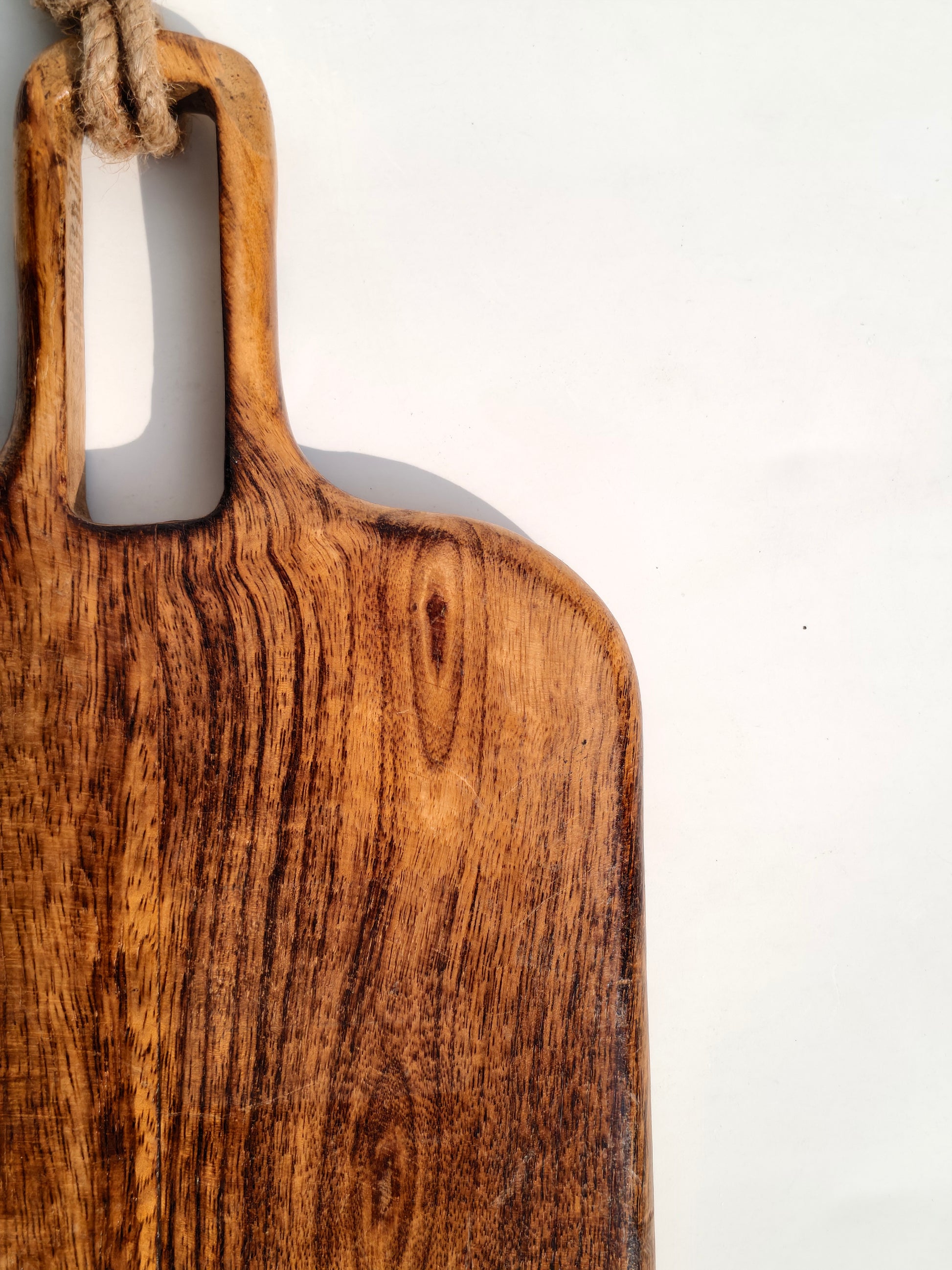 Handcrafted Wooden Chopping & Serving Board with Jute Rope