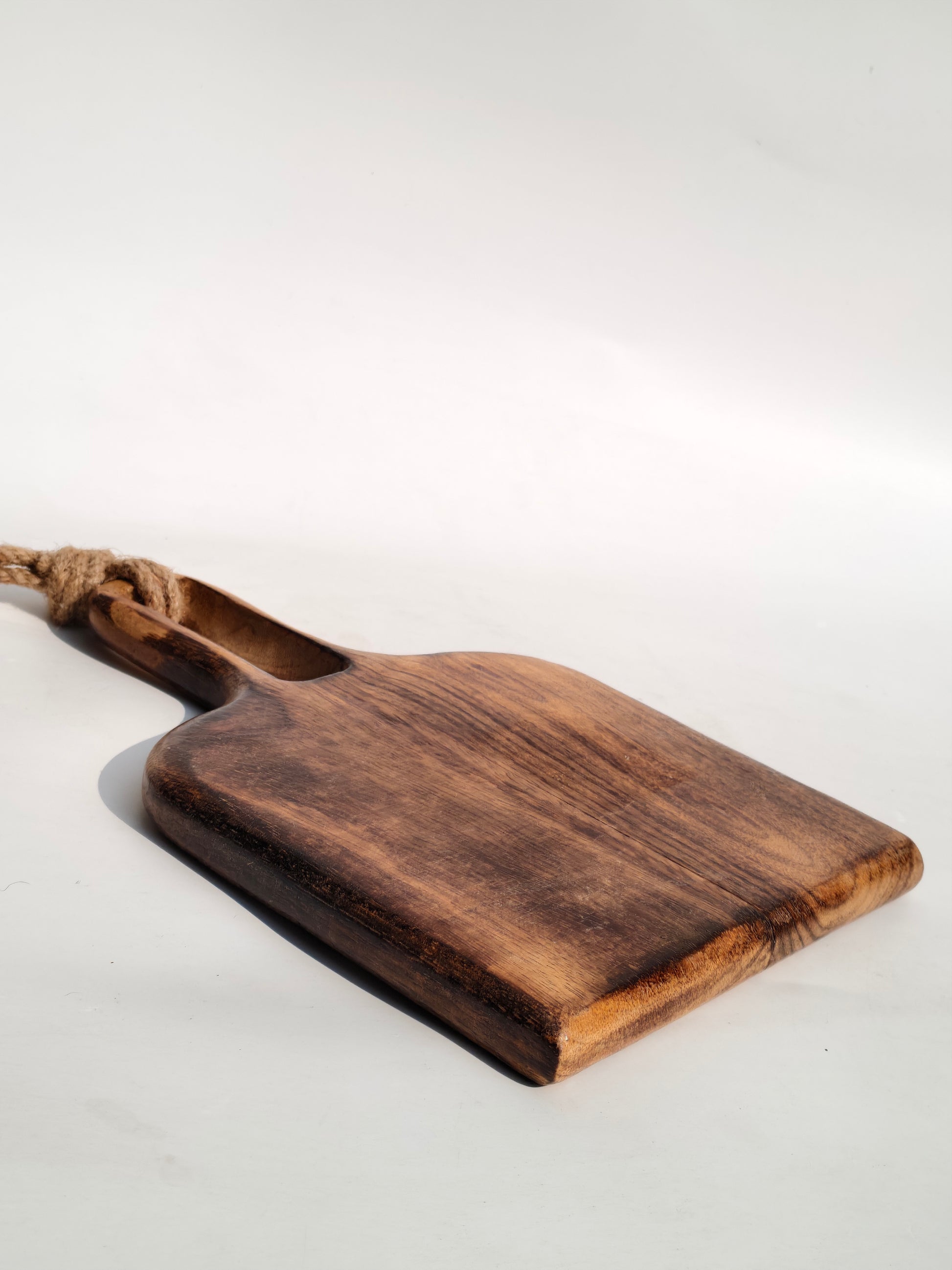 Handcrafted Wooden Chopping & Serving Board with Jute Rope