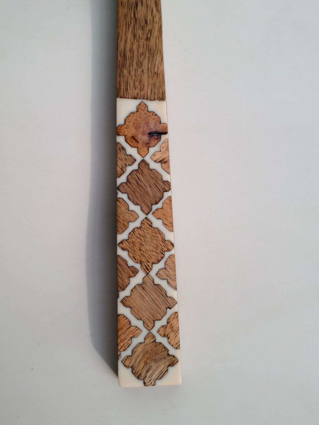 Handcrafted Wooden Salad Server Spoon with Mosaic Handle