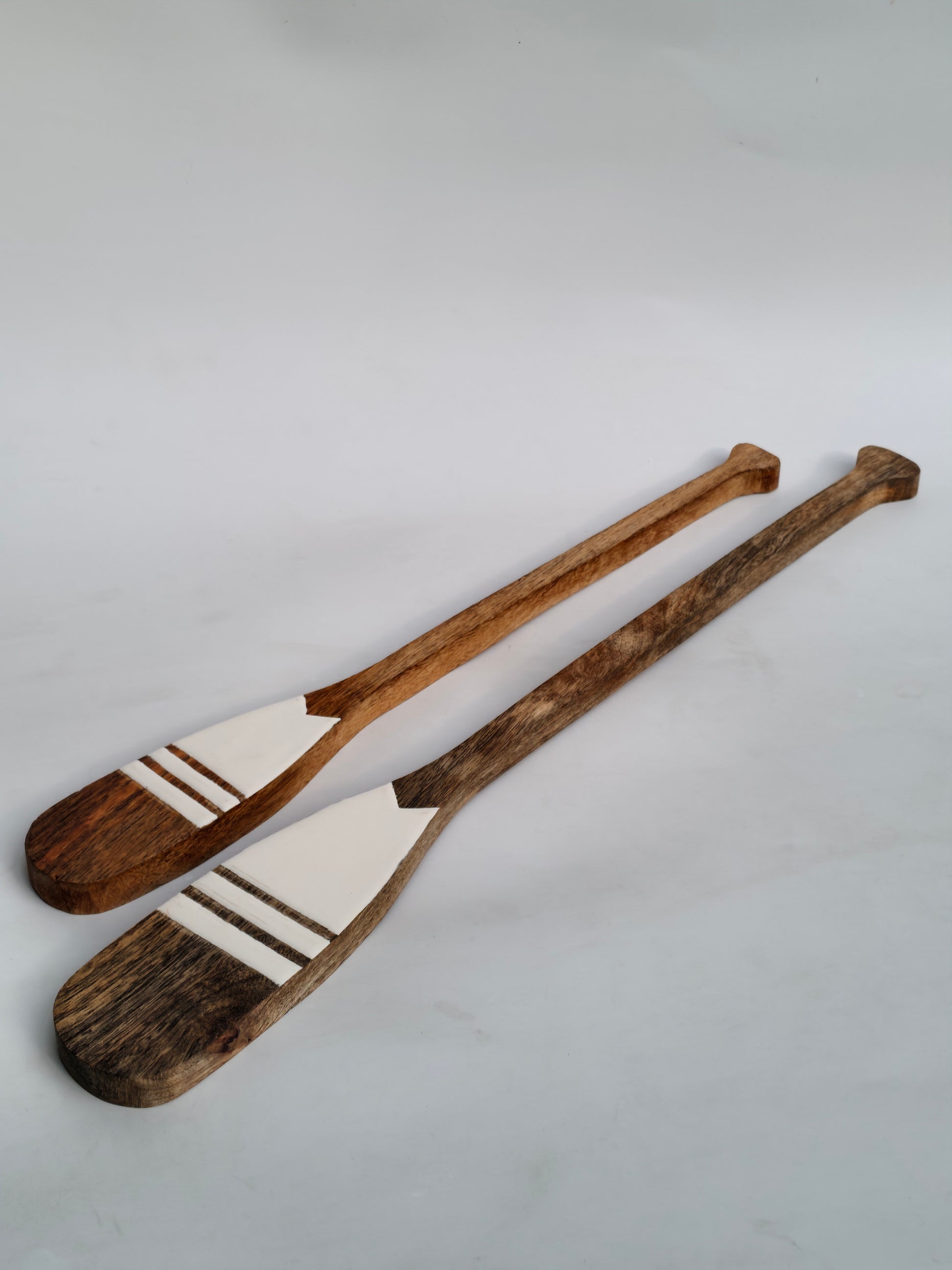 Handcrafted Wooden Spatula with Minimalist White Resin Inlay