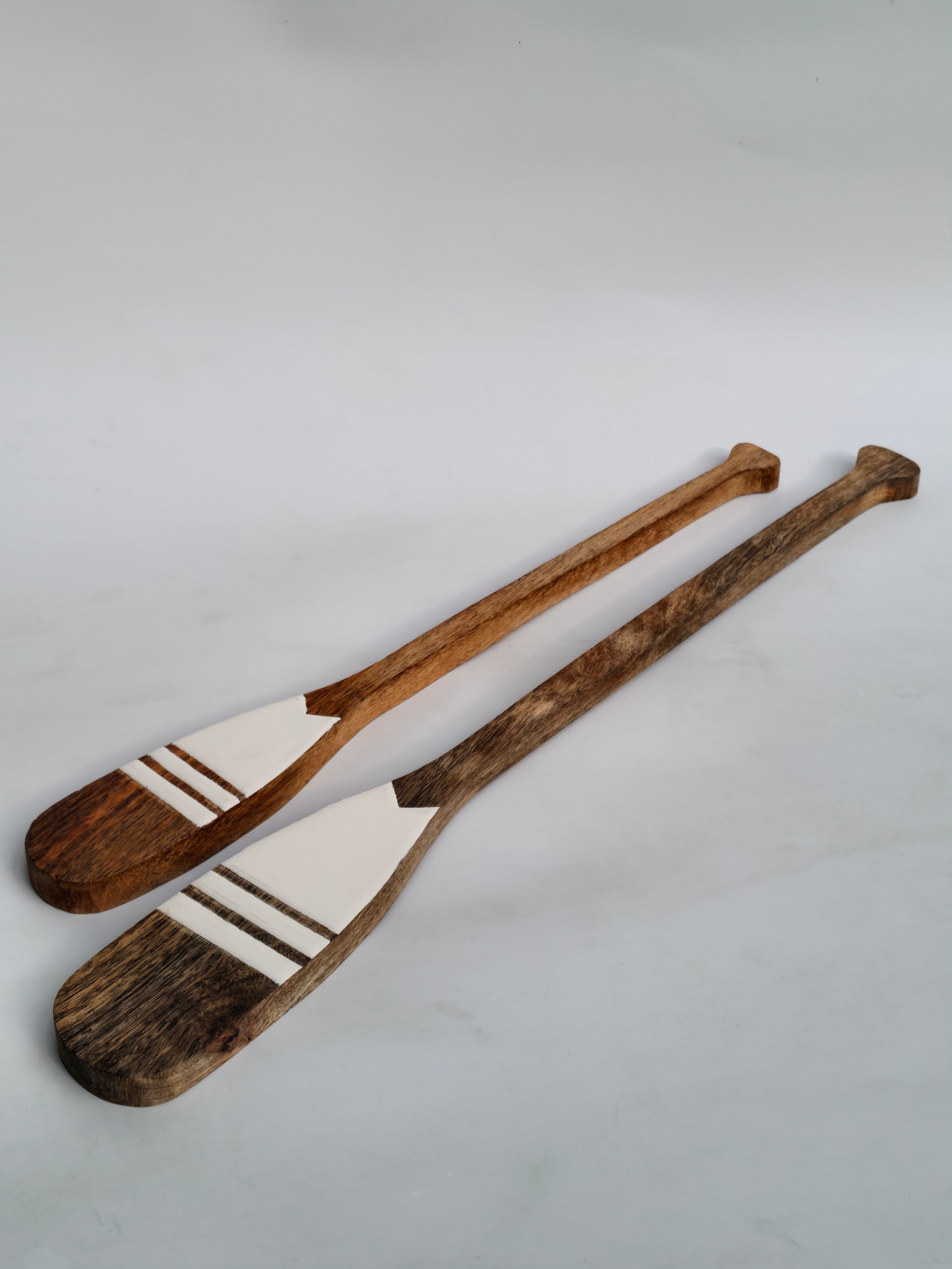 Wooden Spatula with Minimalist White Resin Inlay