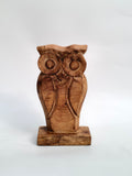 Hand-Carved Wooden Owl Figurine