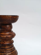 Handcrafted Wooden Pedestal Stand – Rustic Candle or Planter Riser