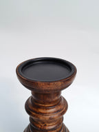 Handcrafted Wooden Pedestal Stand – Rustic Candle or Planter Riser