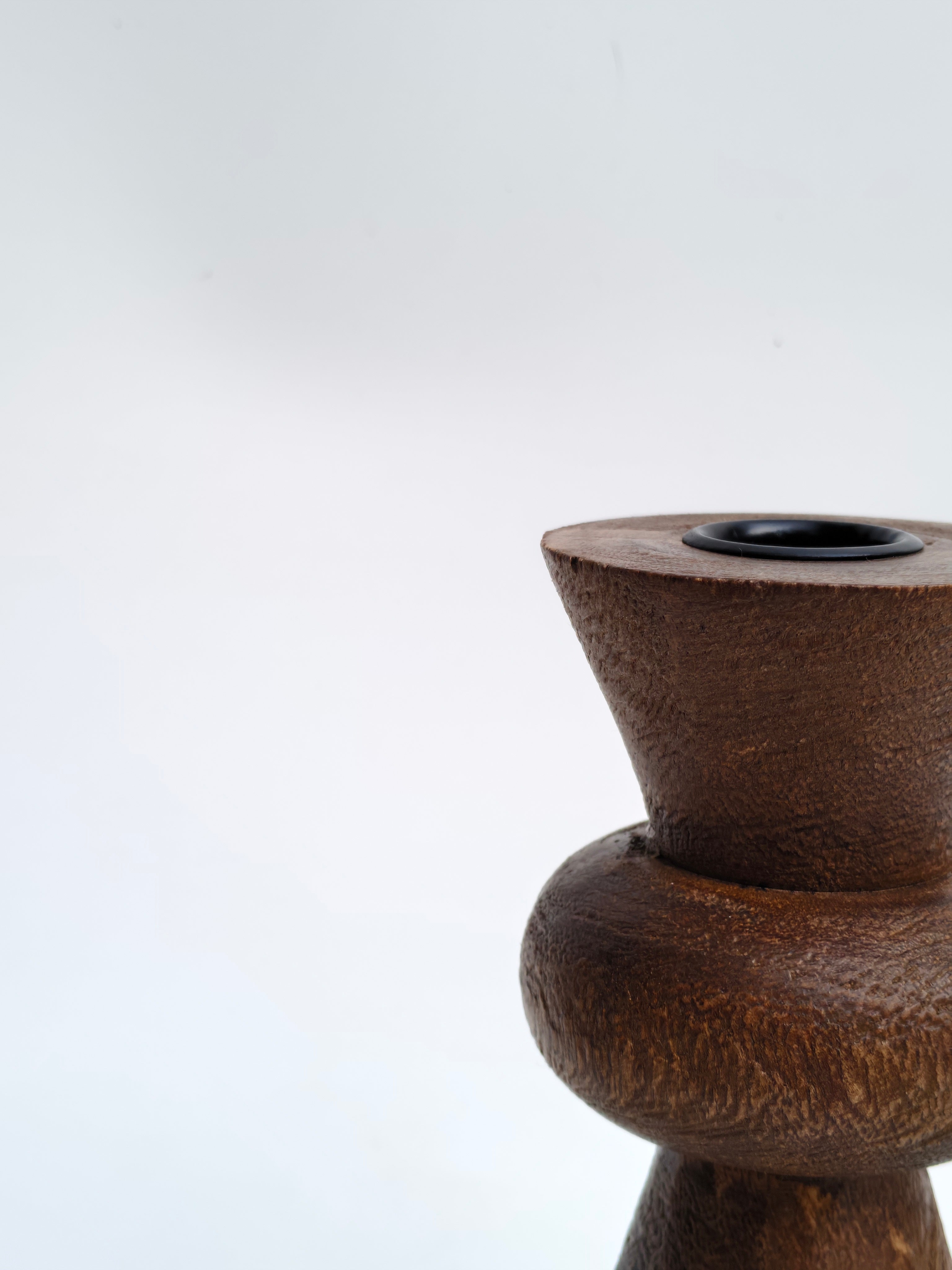 Sculptural Wooden Accent – Hand-carved Decorative Stand