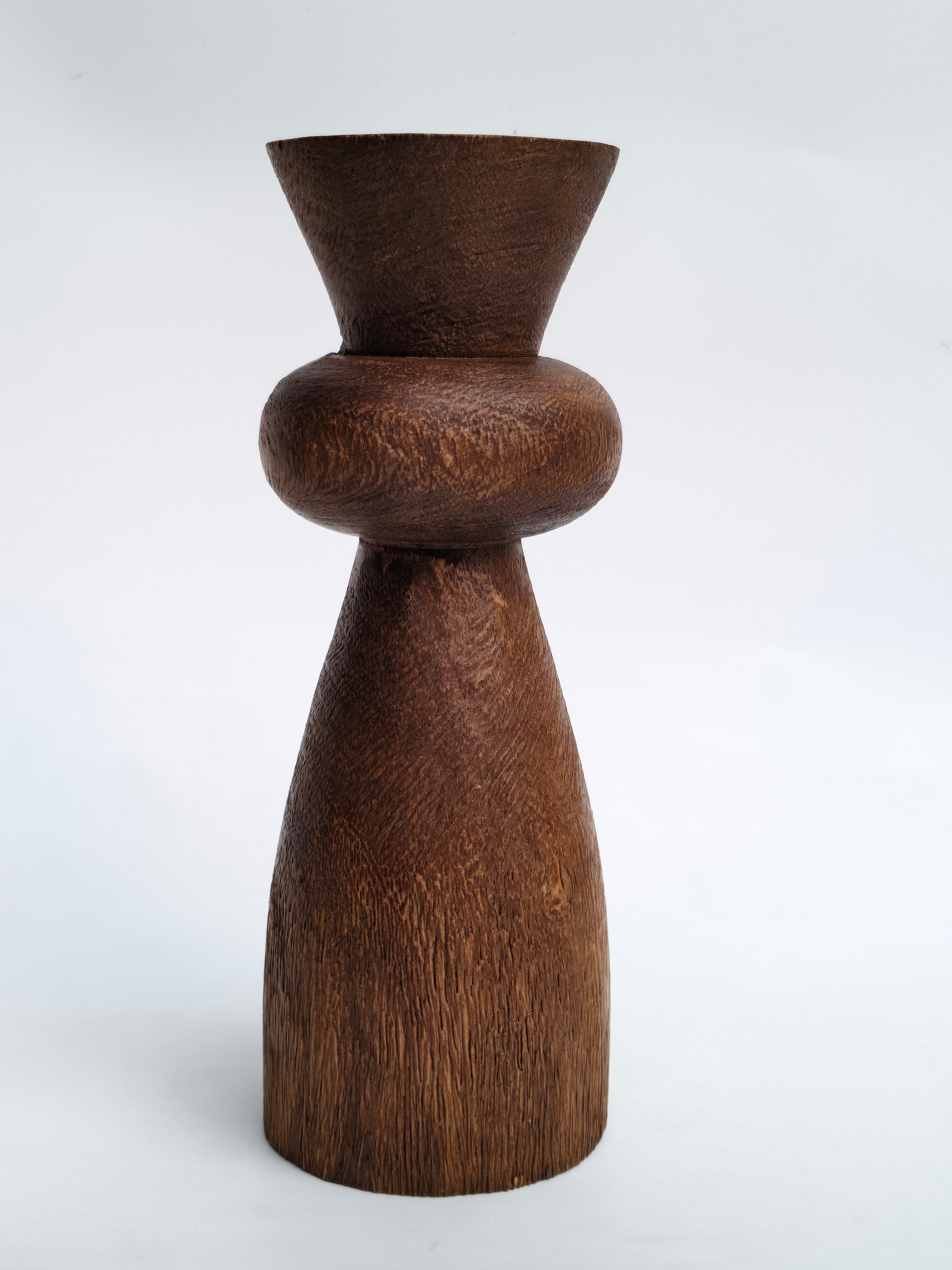 Sculptural Wooden Accent – Hand-carved Decorative Stand