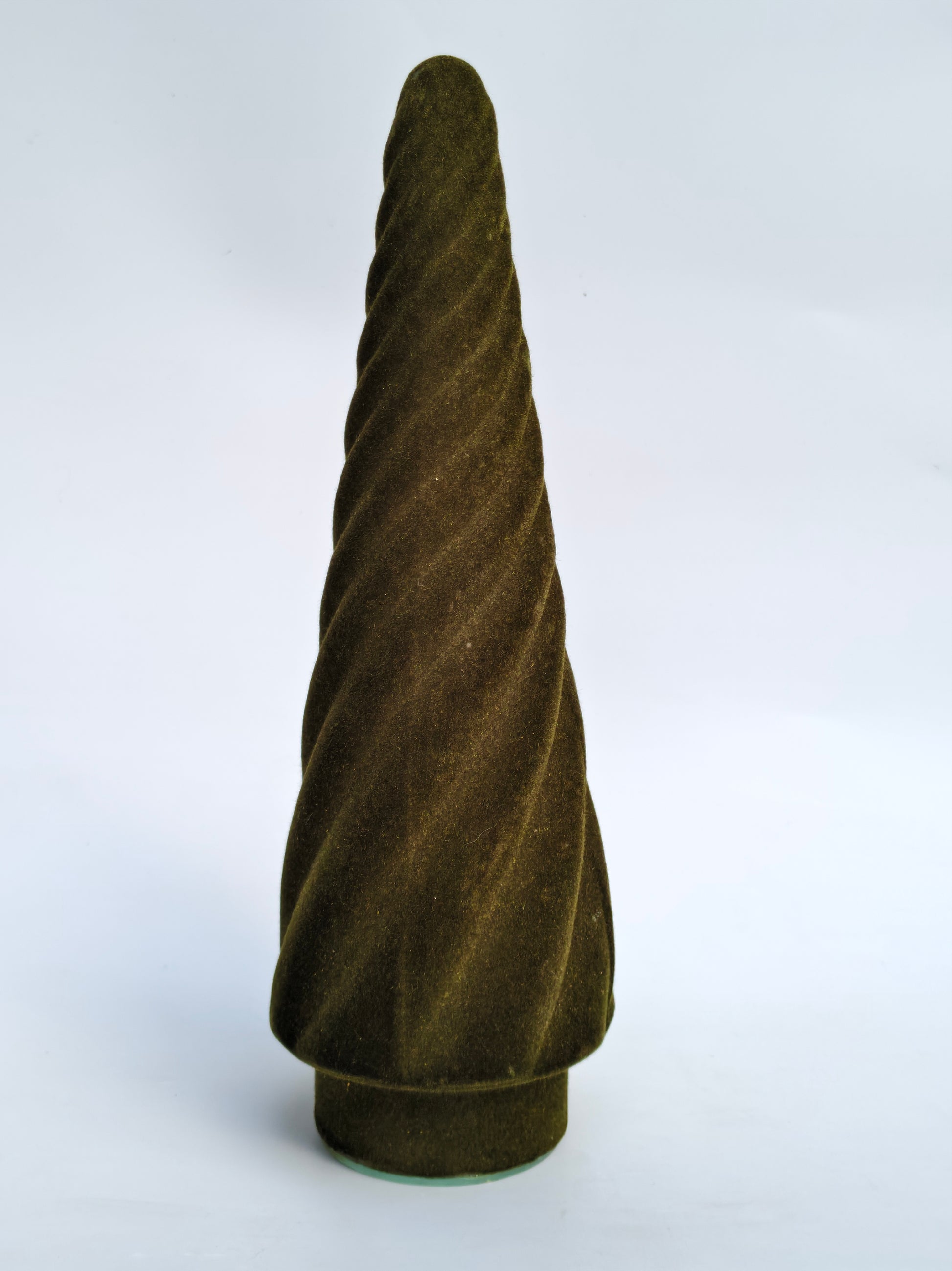 Velvet Flocked Swirl Cone Decor