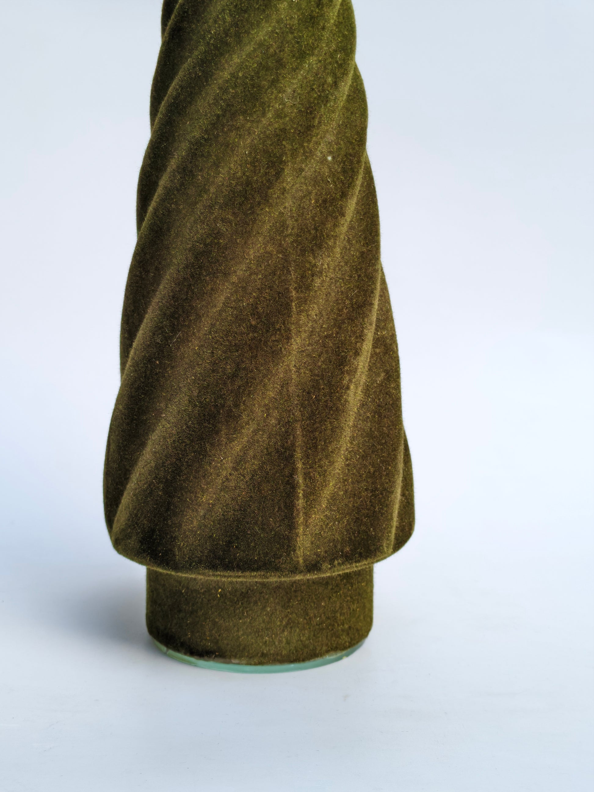 Velvet Flocked Swirl Cone Decor