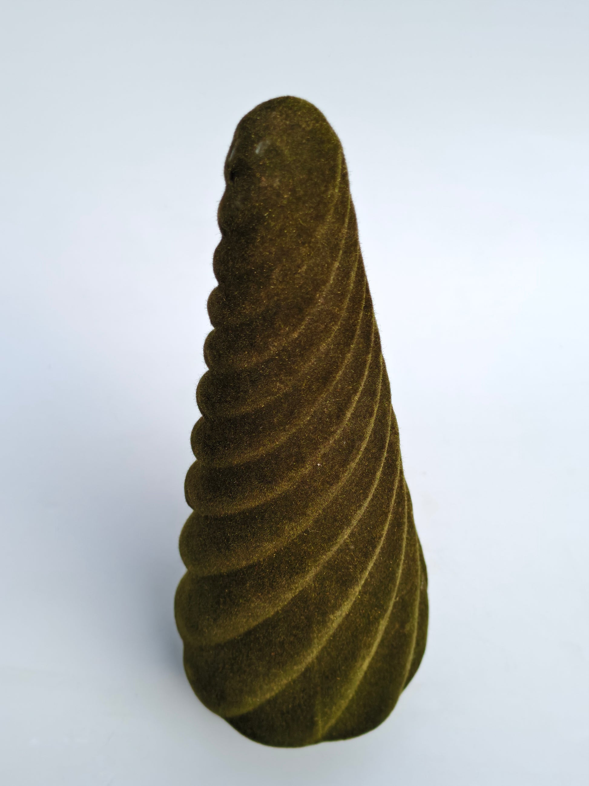 Velvet Flocked Swirl Cone Decor