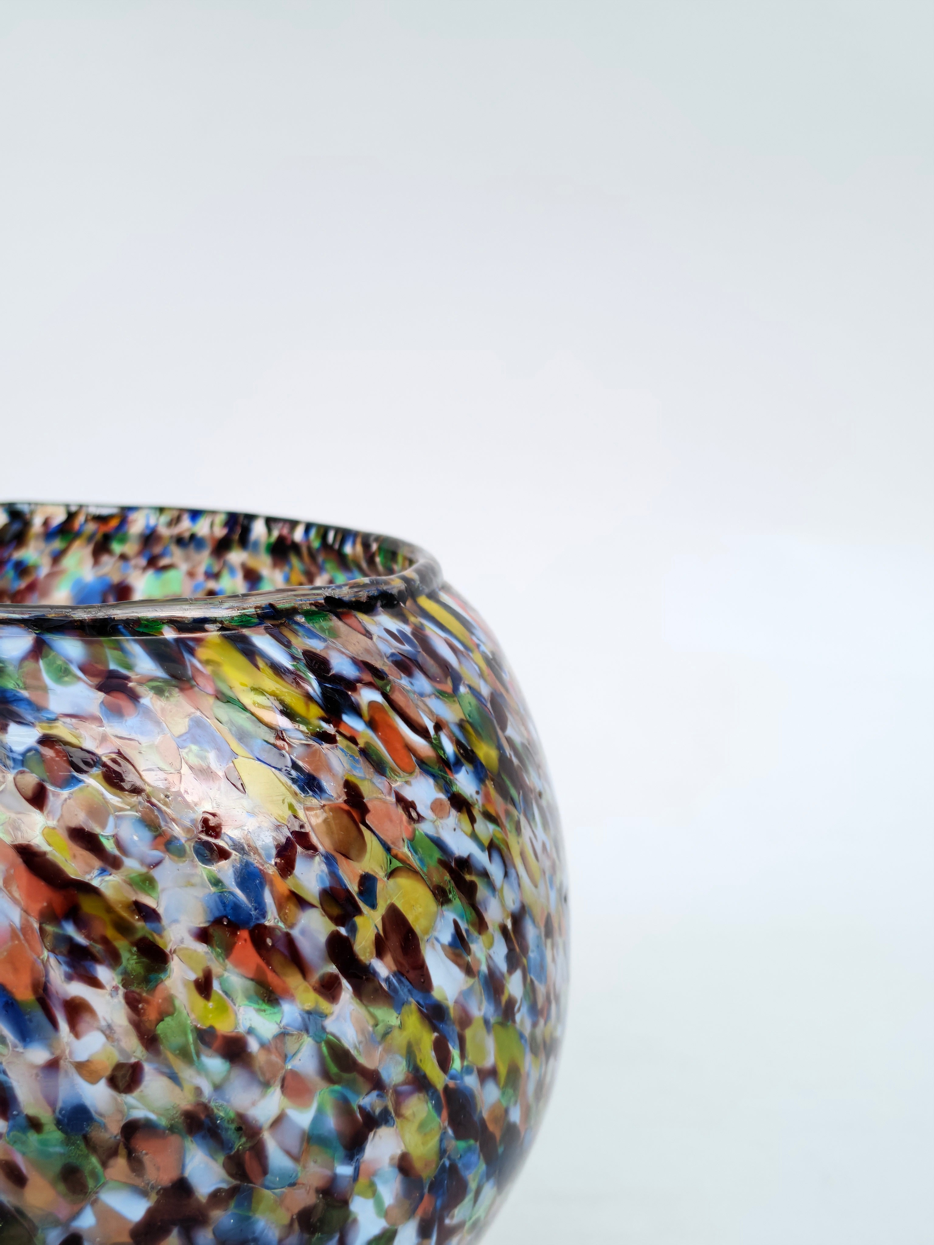 Multi-Color Speckled Art Glass Vase