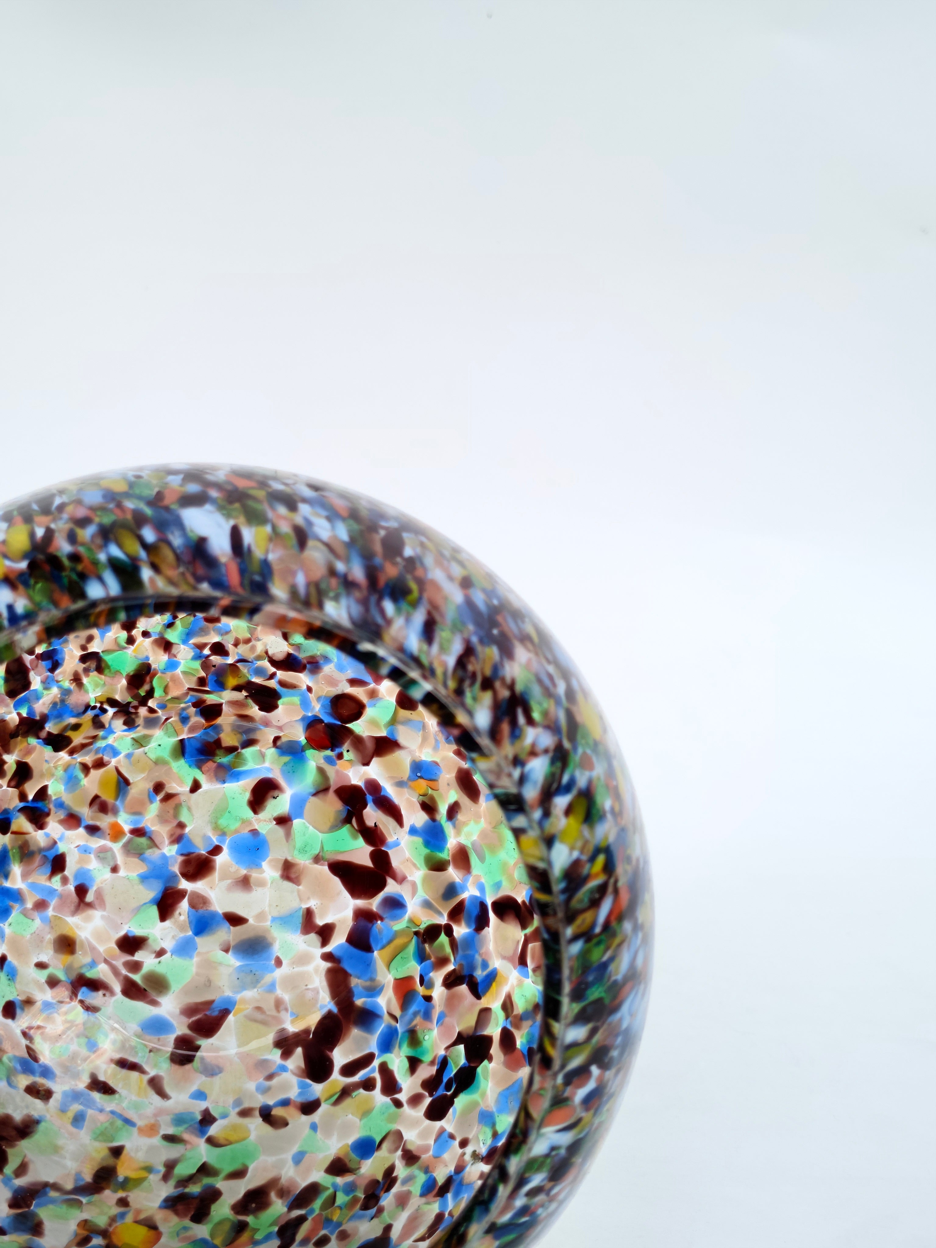 Multi-Color Speckled Art Glass Vase