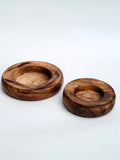 Handcrafted Round Wooden Ash Tray