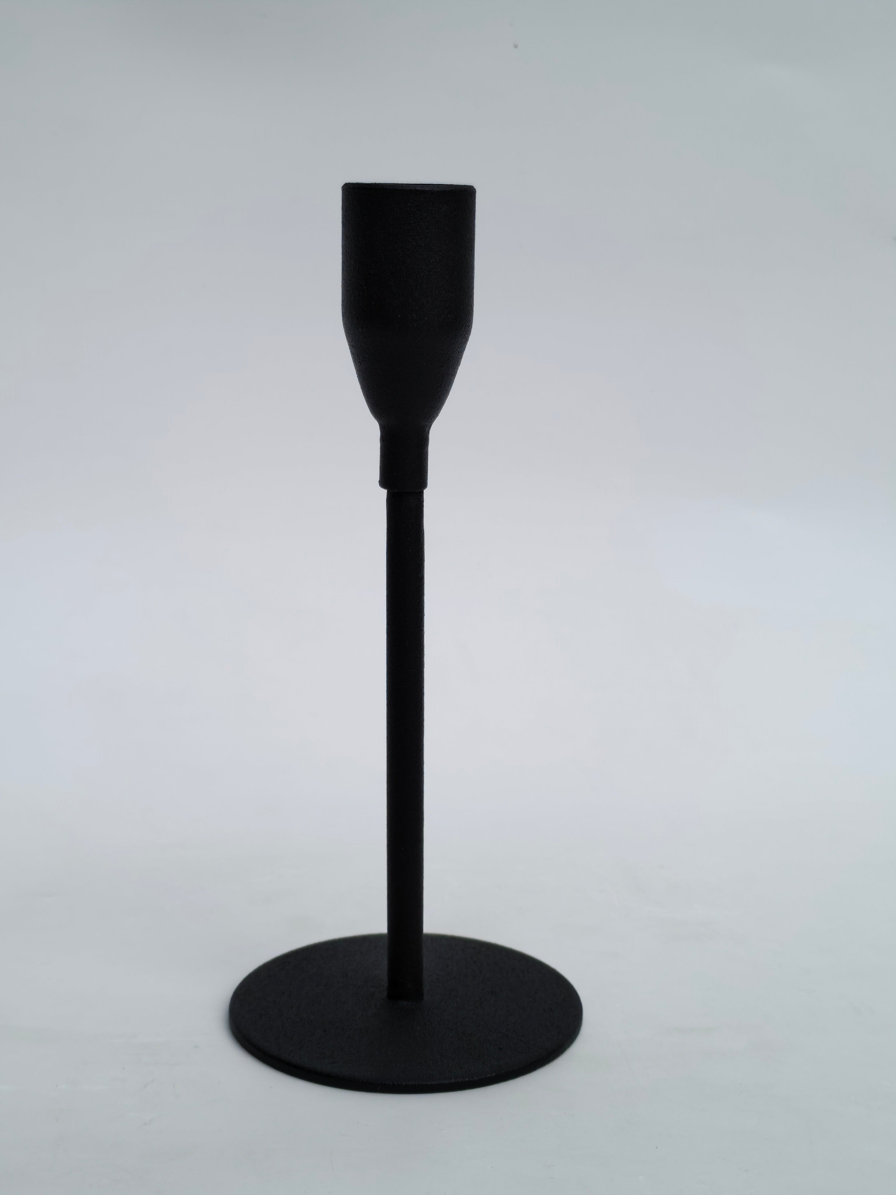 Modern Black Metal Taper Candle Holder