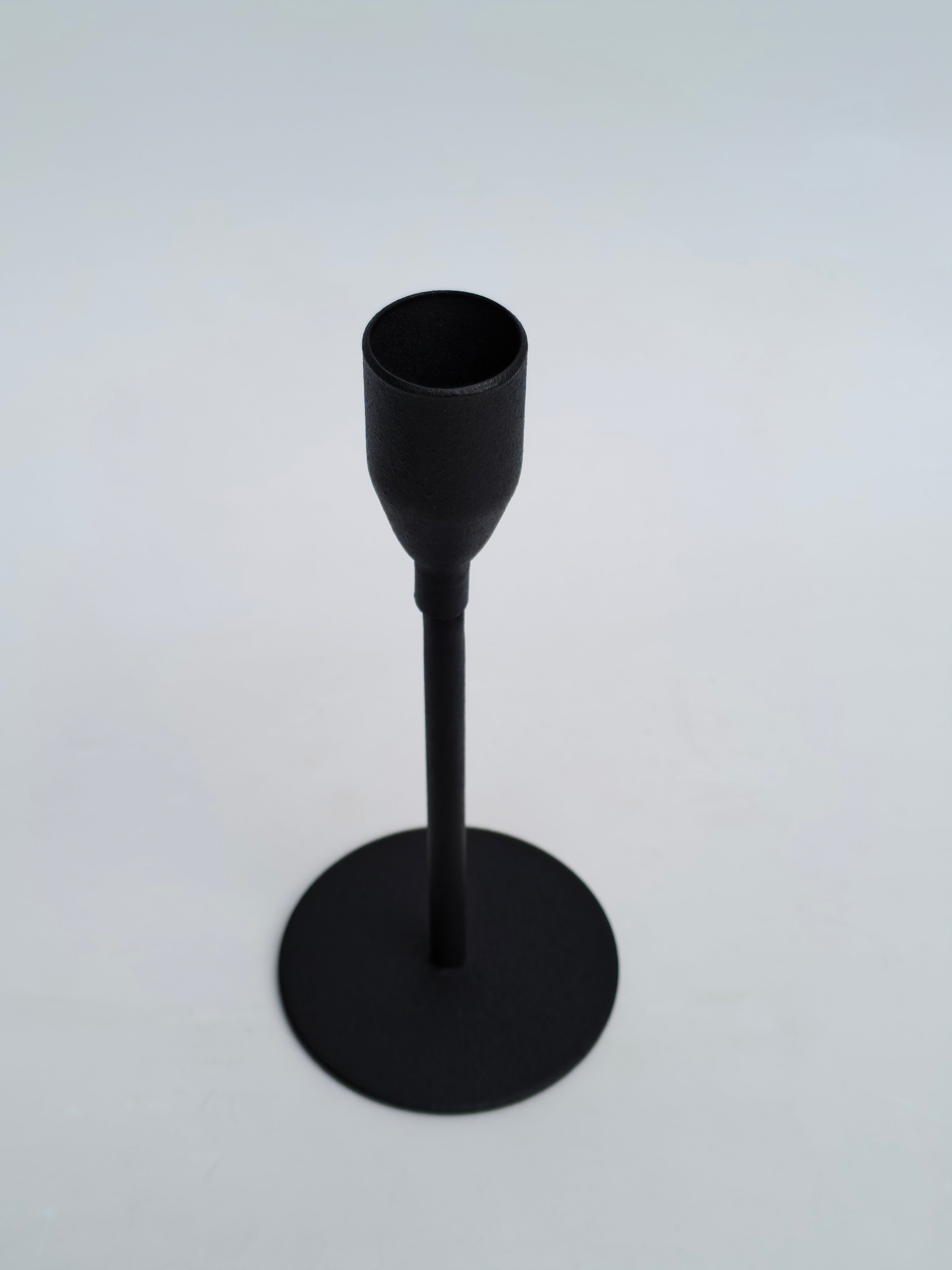 Modern Black Metal Taper Candle Holder