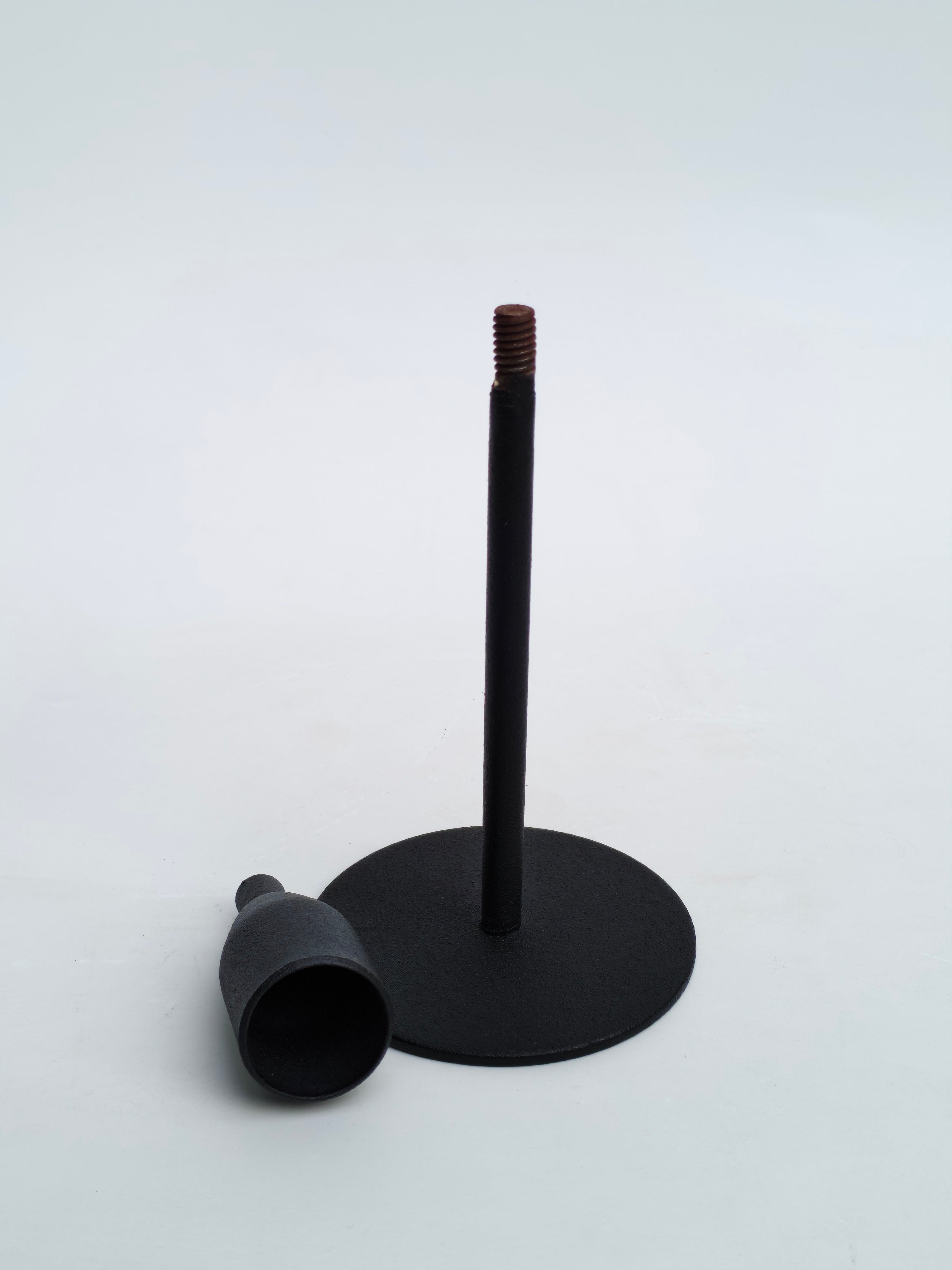 Modern Black Metal Taper Candle Holder