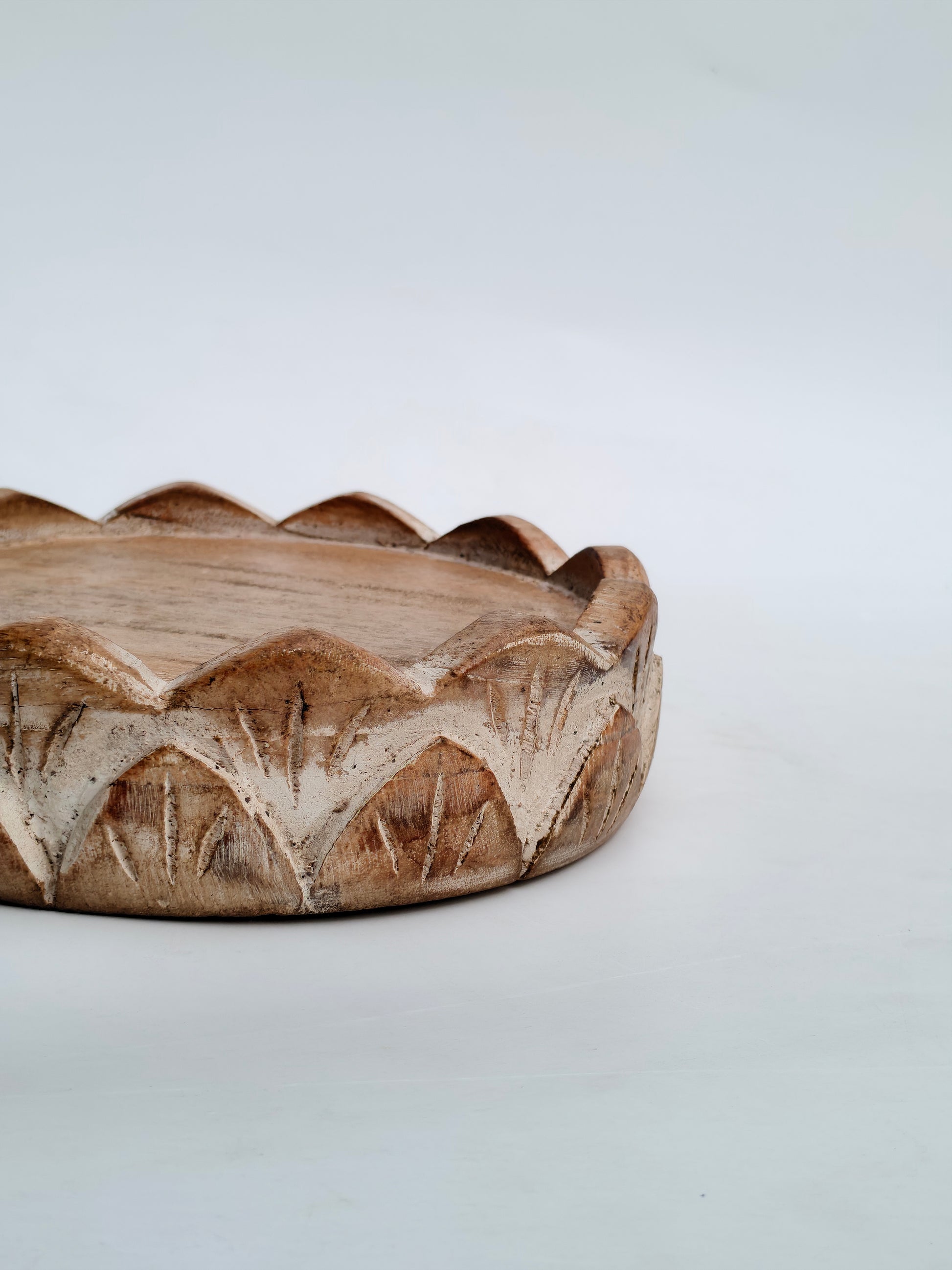 Hand-Carved Wooden Serving Tray / Platter