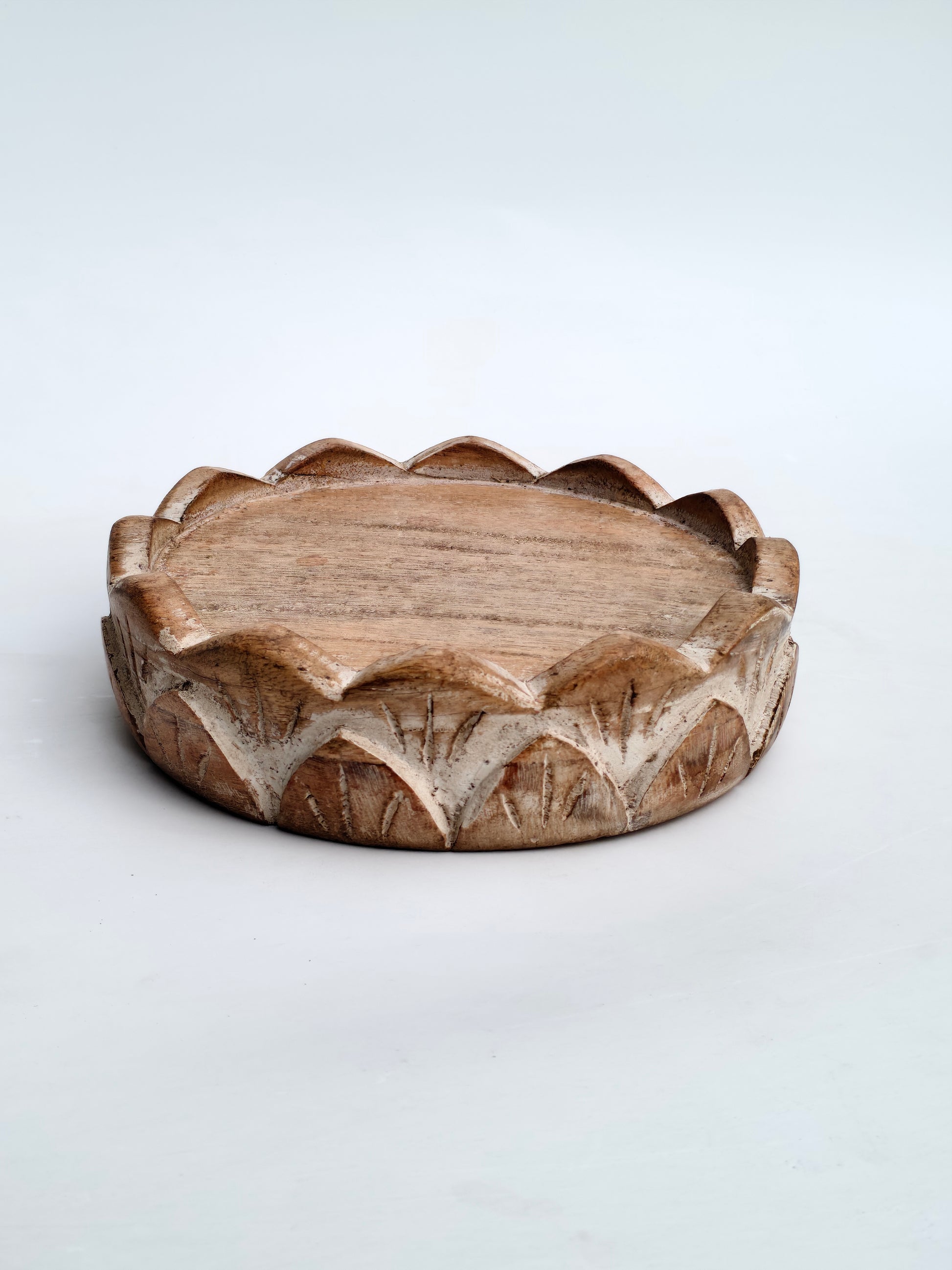 Hand-Carved Wooden Serving Tray / Platter